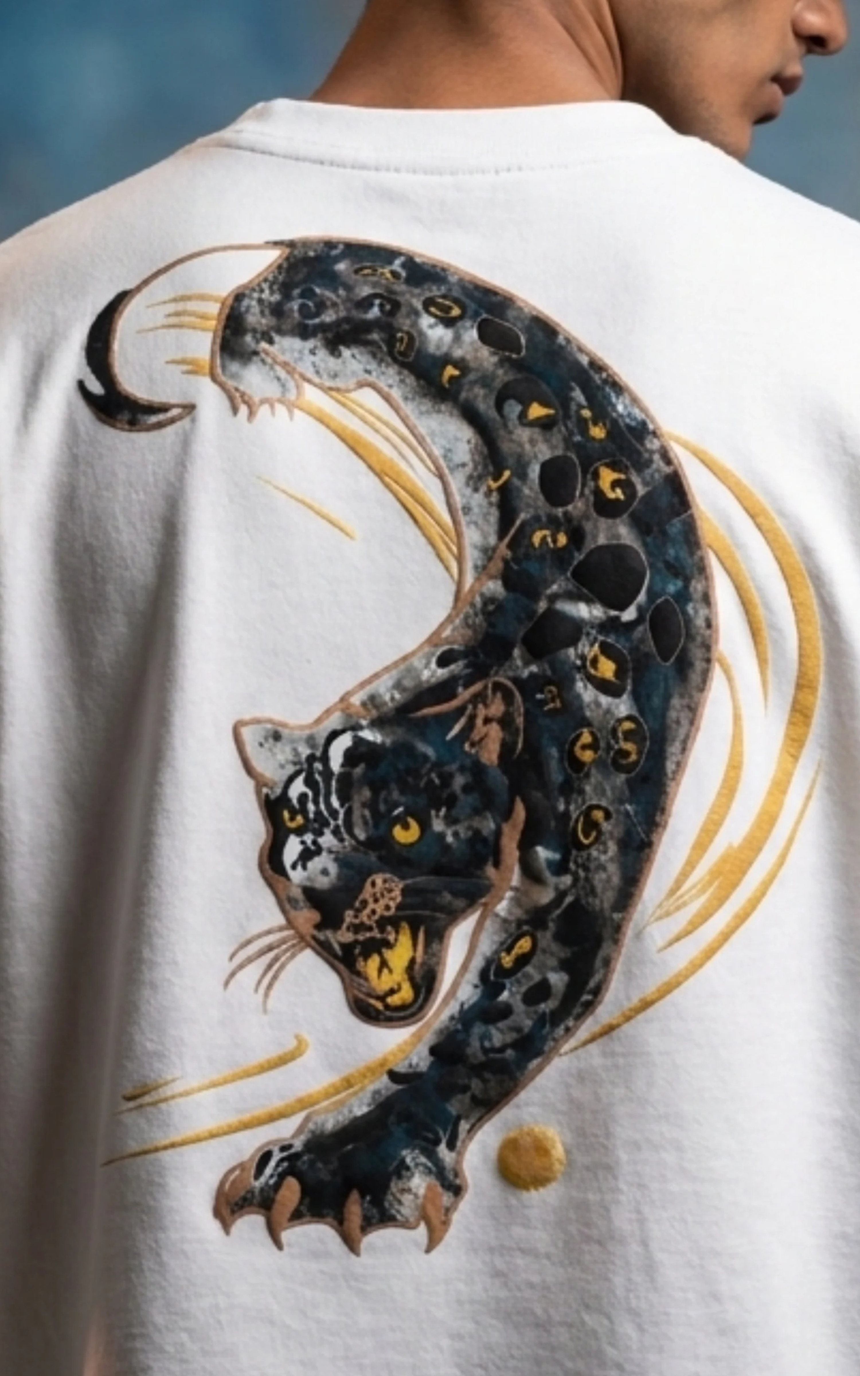 Midnight Panther Oversized Tee - Men
