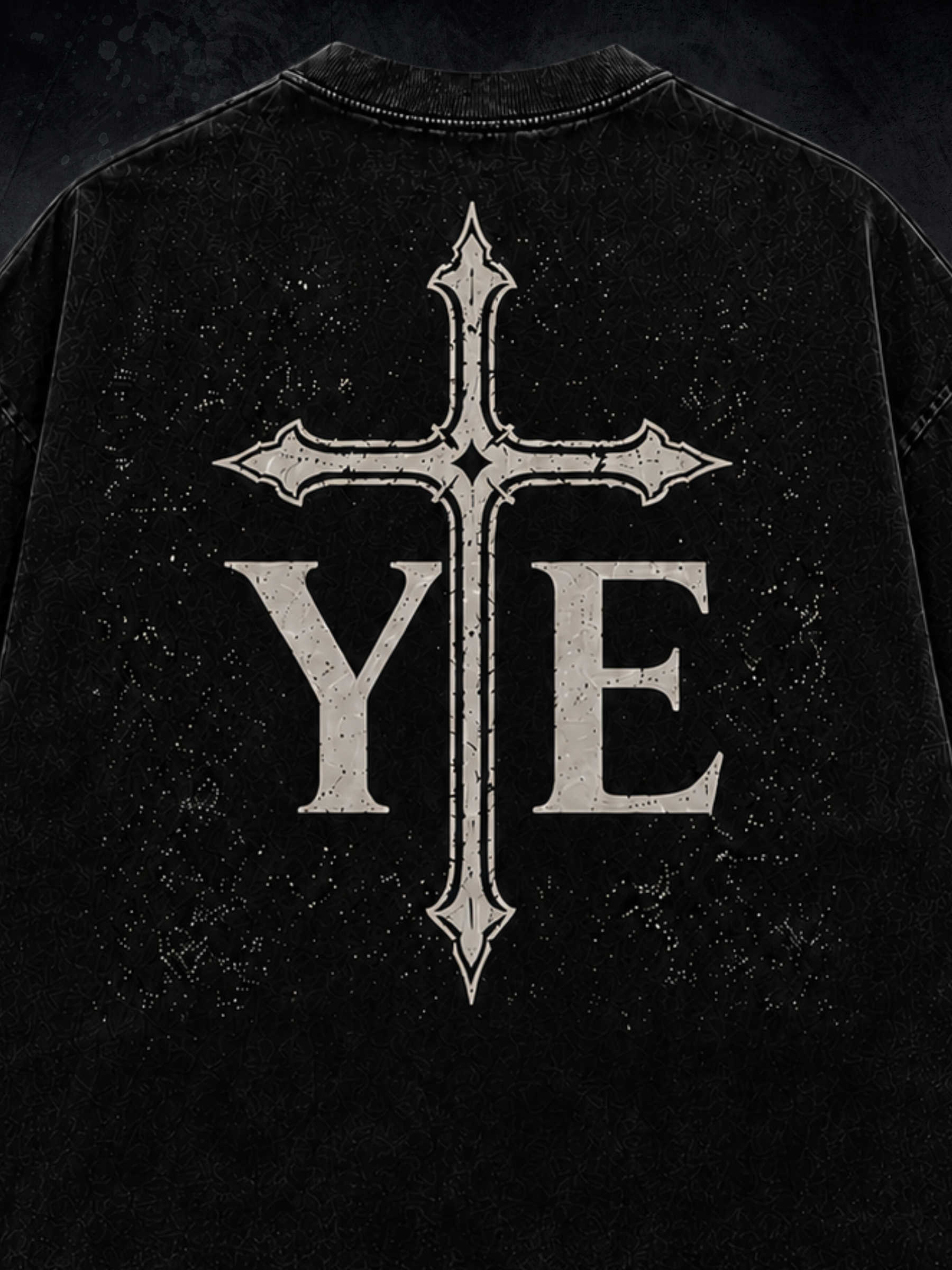 YE Gothic Cross X Bully White Oversized Tee Couple Combo — Performer Exclusive