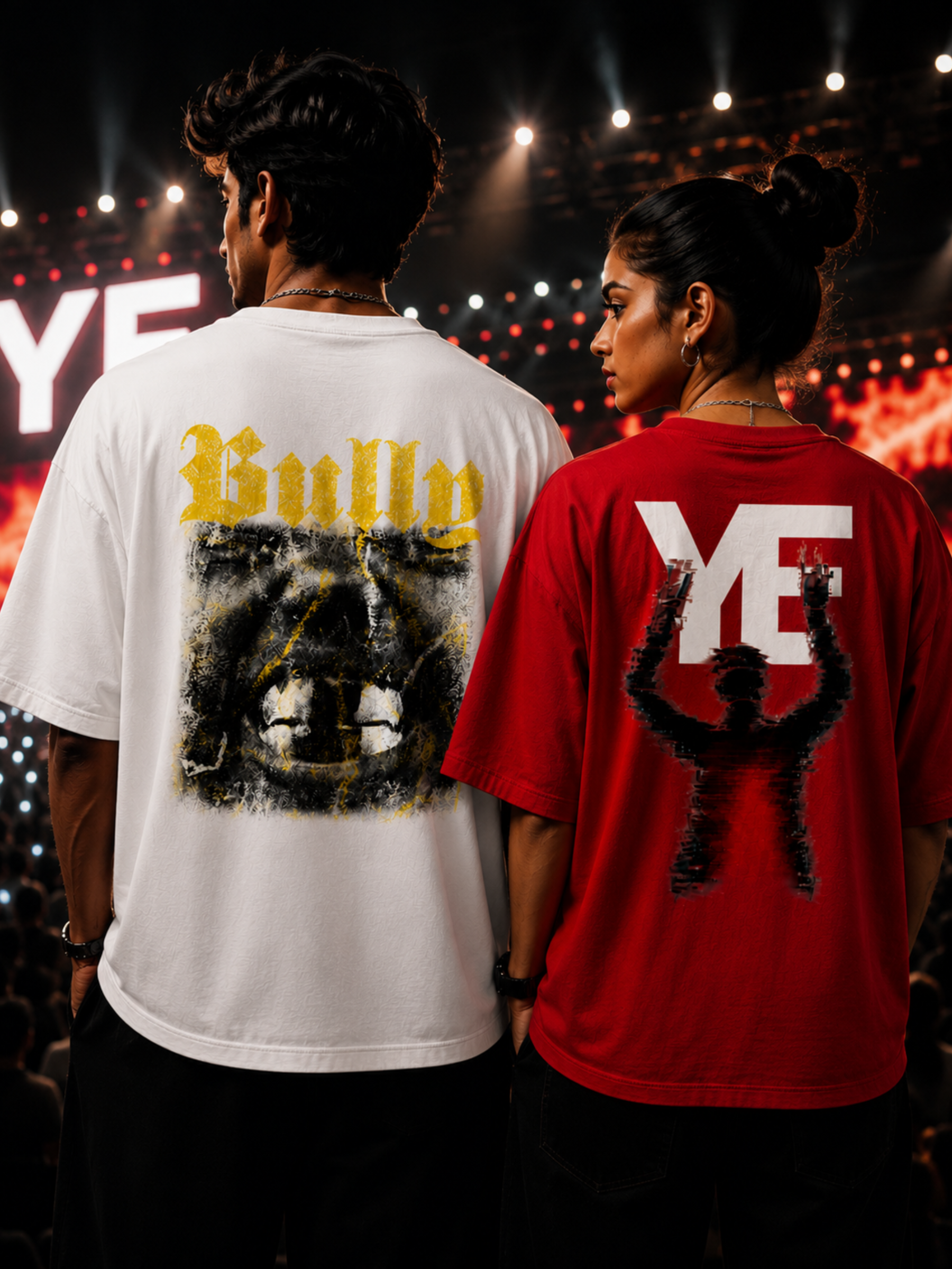 oversized t-shirt red and white