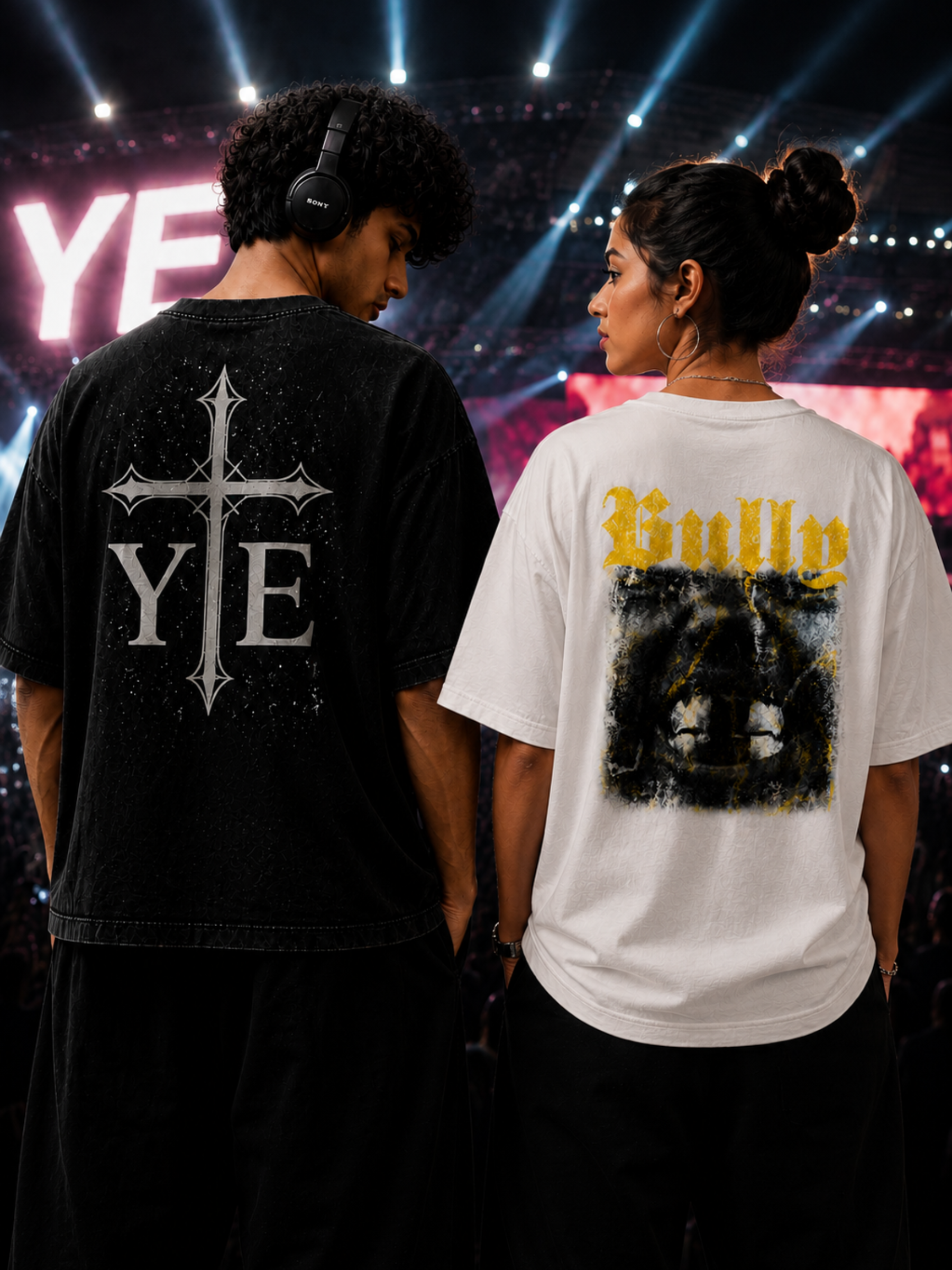 oversized t-shirt black and white