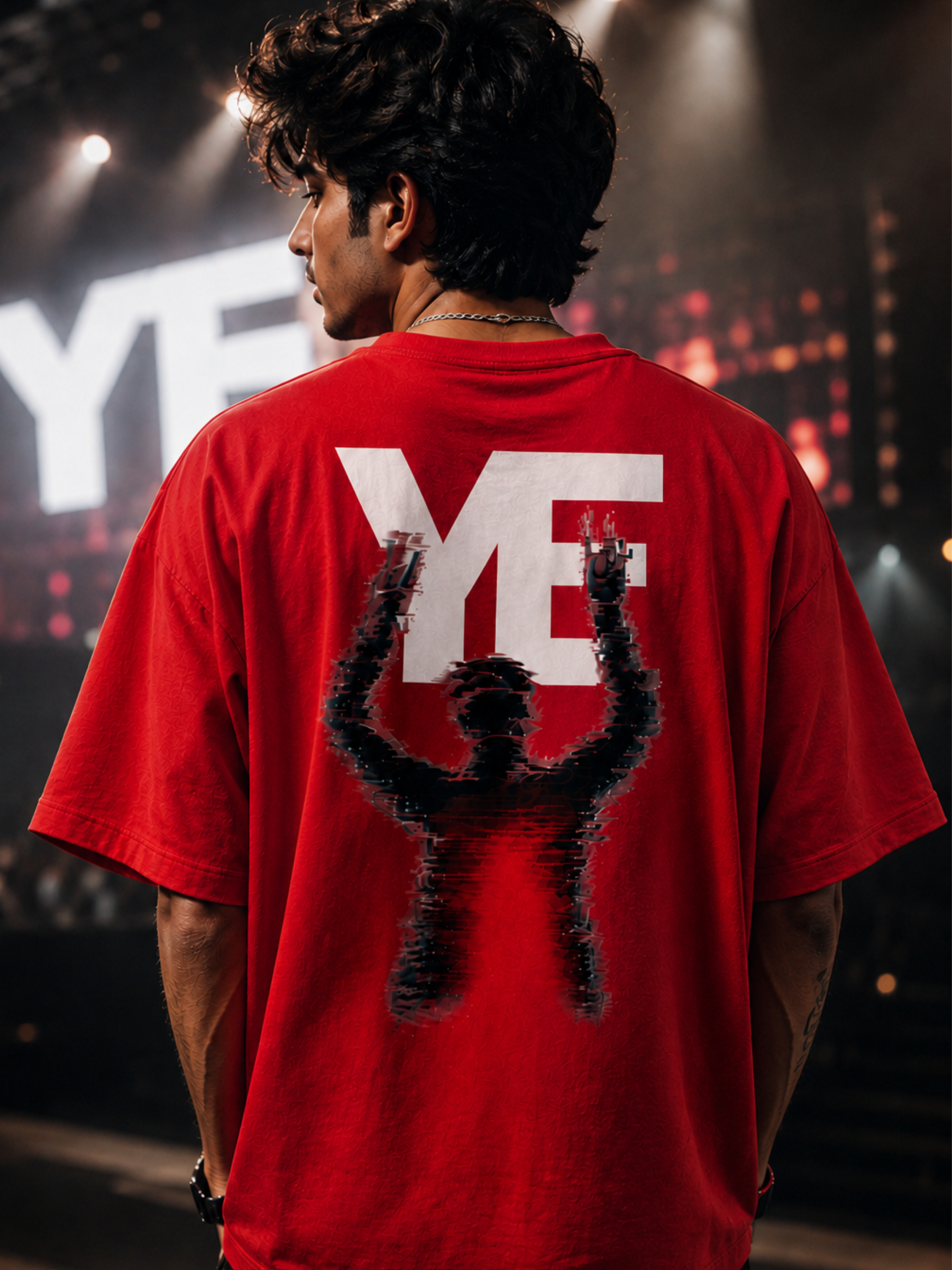 oversized t-shirt red men