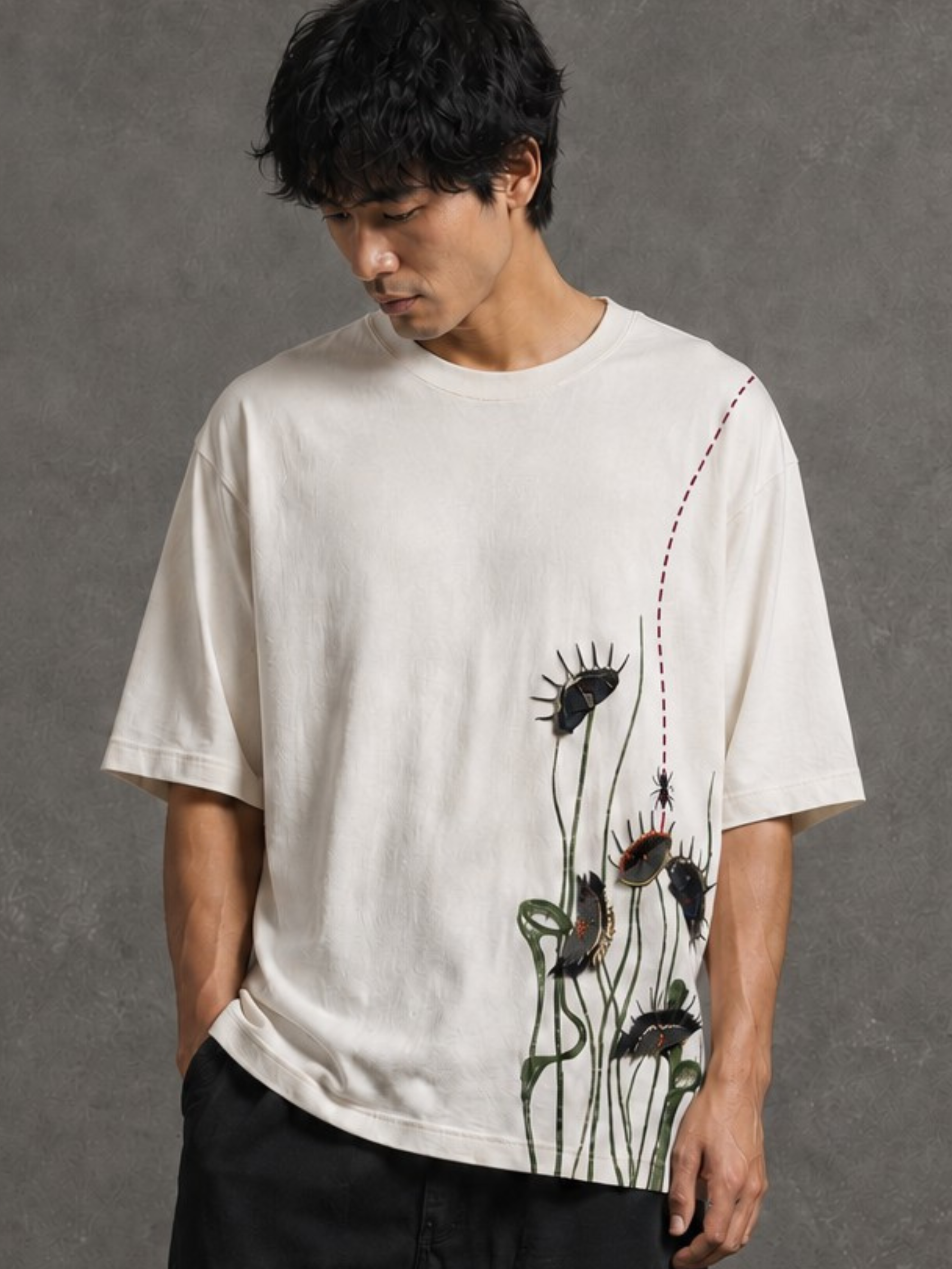 FlyTrap Oversized Tee White - Men