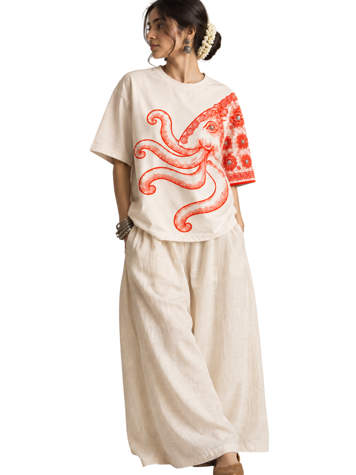 Shubh Labh Oversized Tee - Women