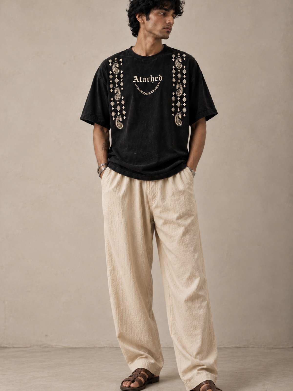Mehfil Oversized Tee Black - Men