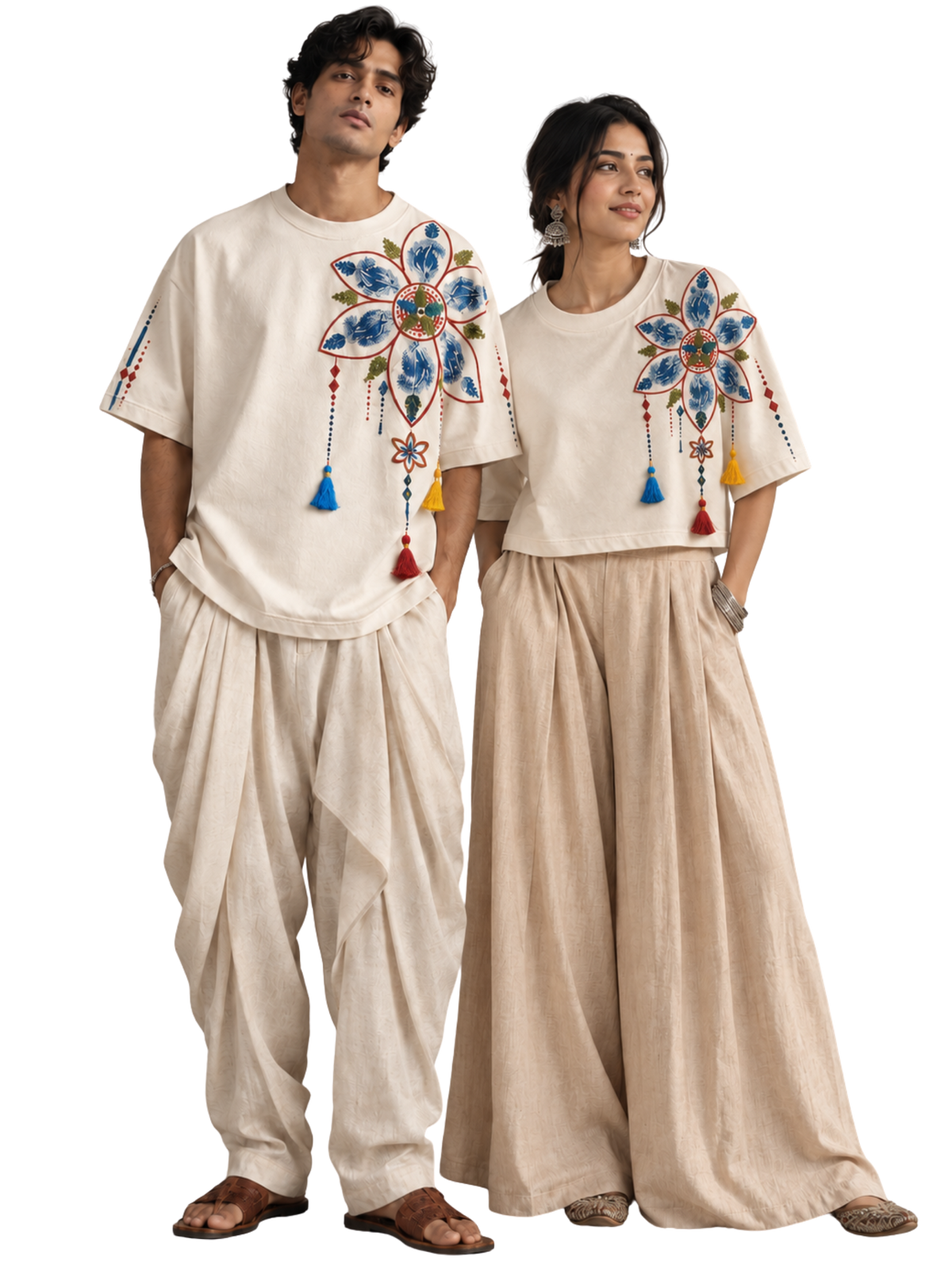 Rang Oversized Tee+CropTop- Couple Combo