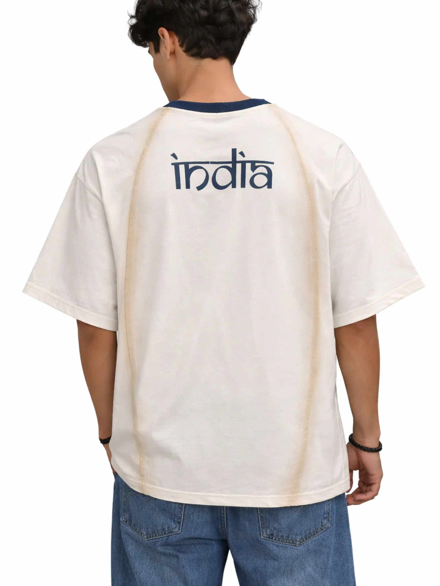 Aura White Jersey for Men – Oversized Streetwear Tee