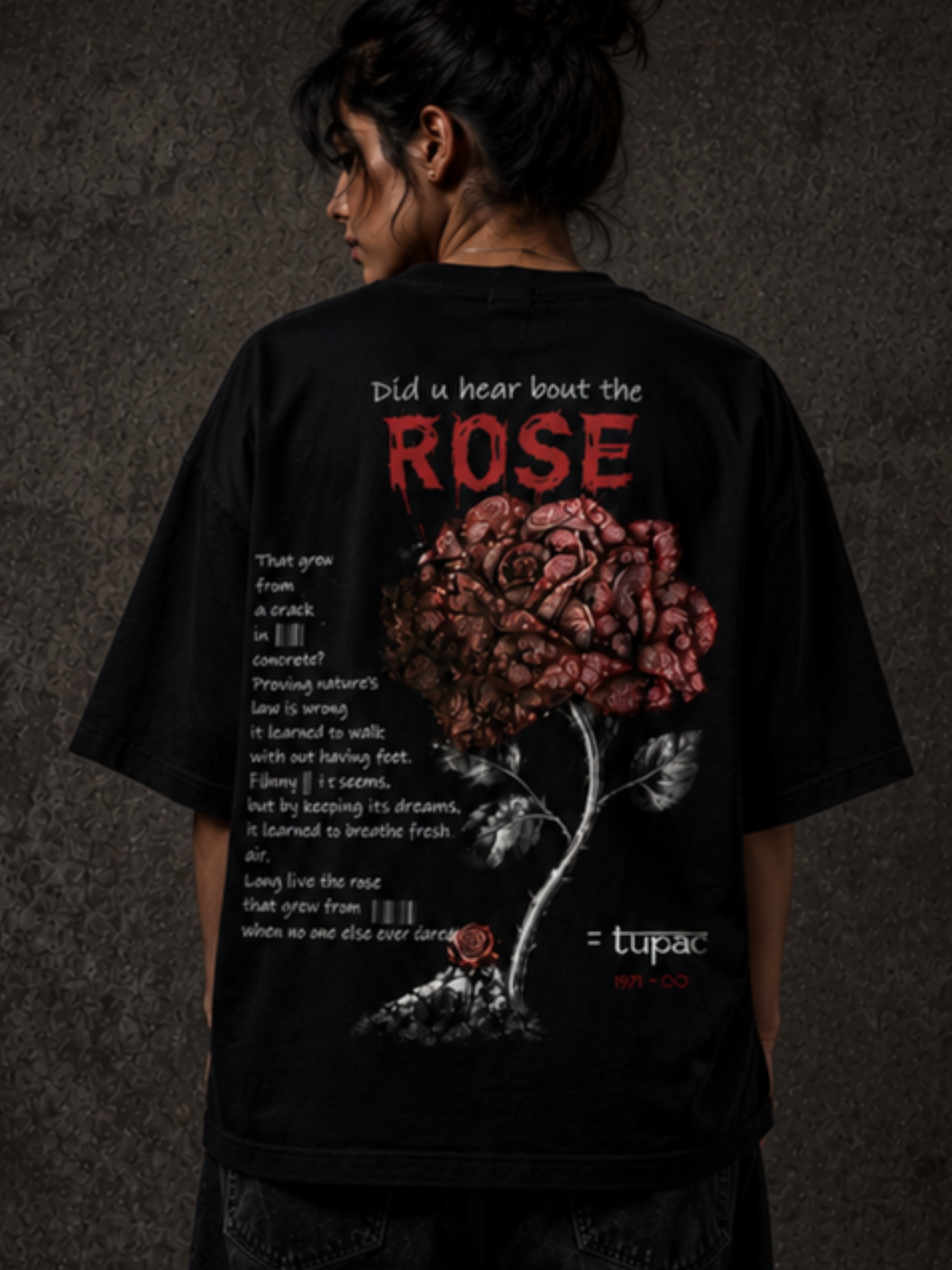Long Live the Rose Oversized Tee - Women