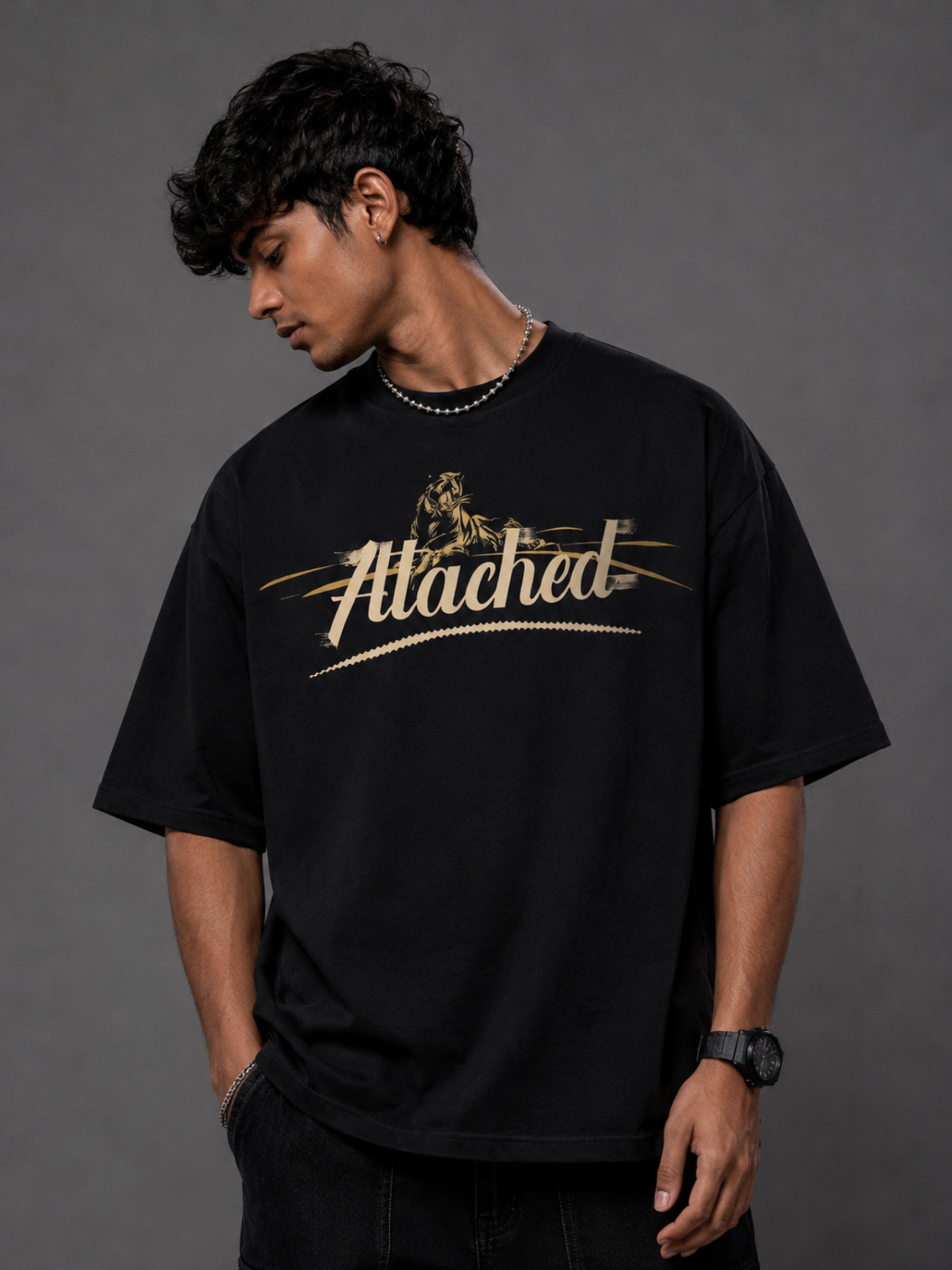 Midnight Panther Oversized Tee - Men