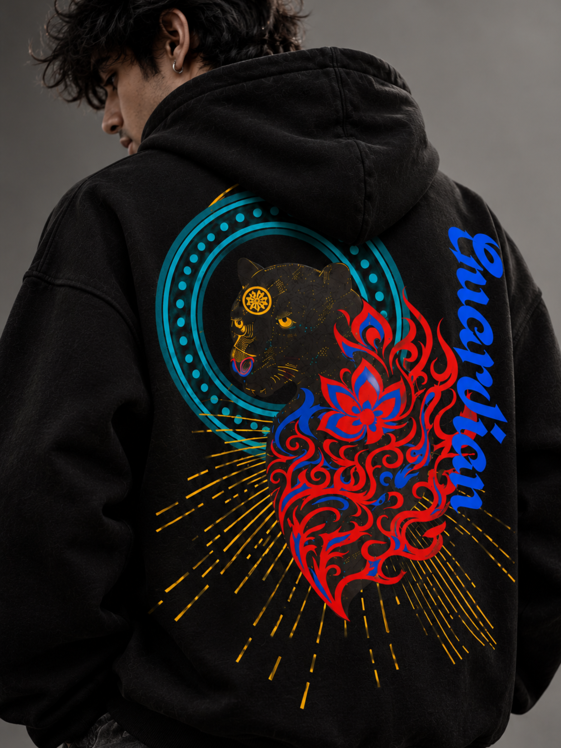 Veerya Handcrafted Hoodie Black-Men
