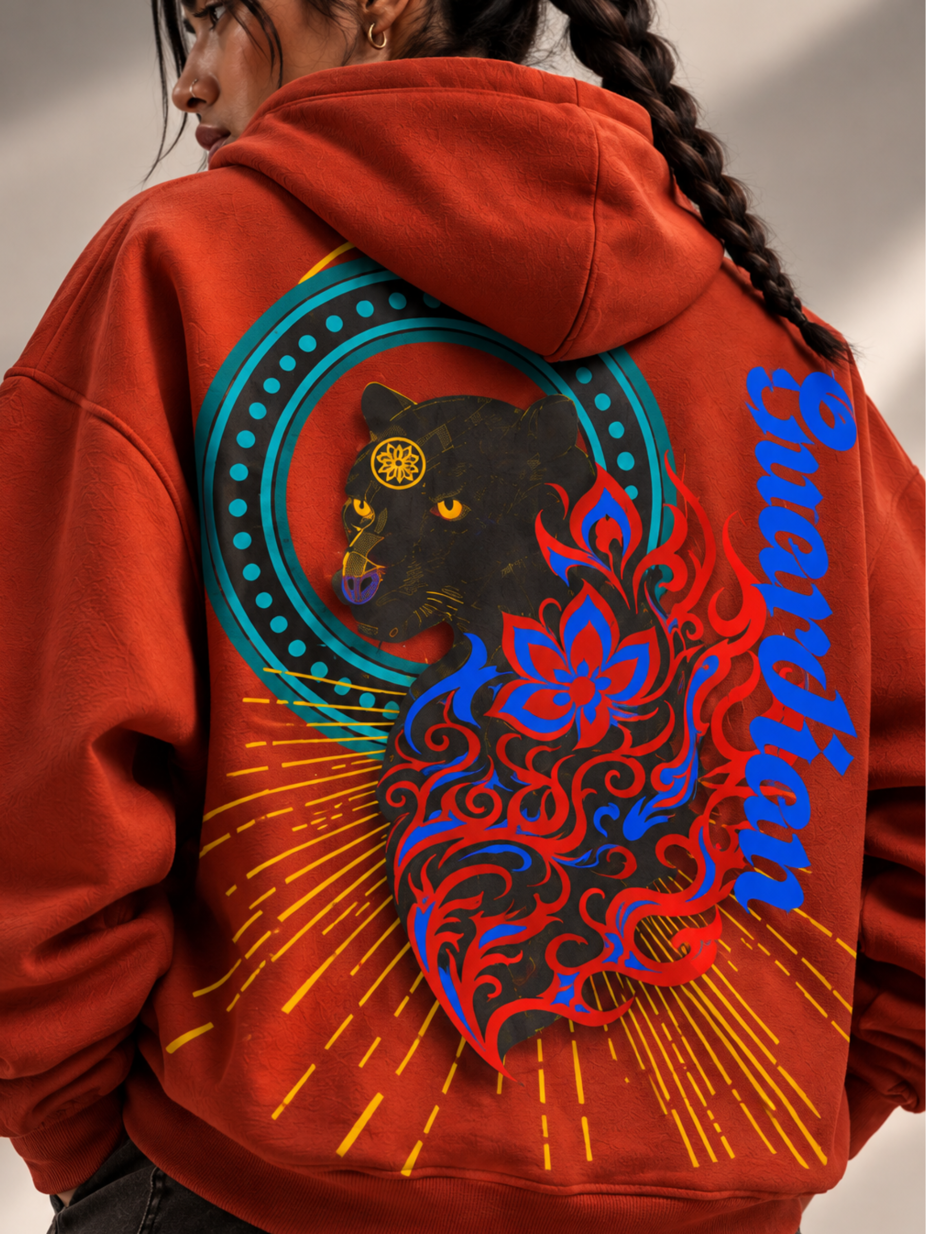 Veerya  Handcrafted Hoodie Rust-Women