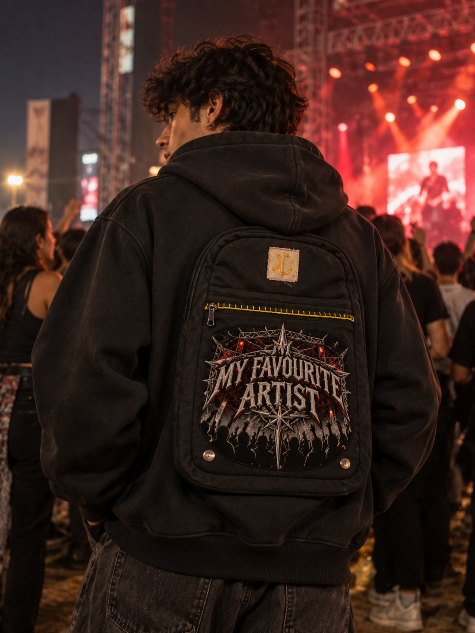 Safarnama Concert BagPack Black hoodie - Men