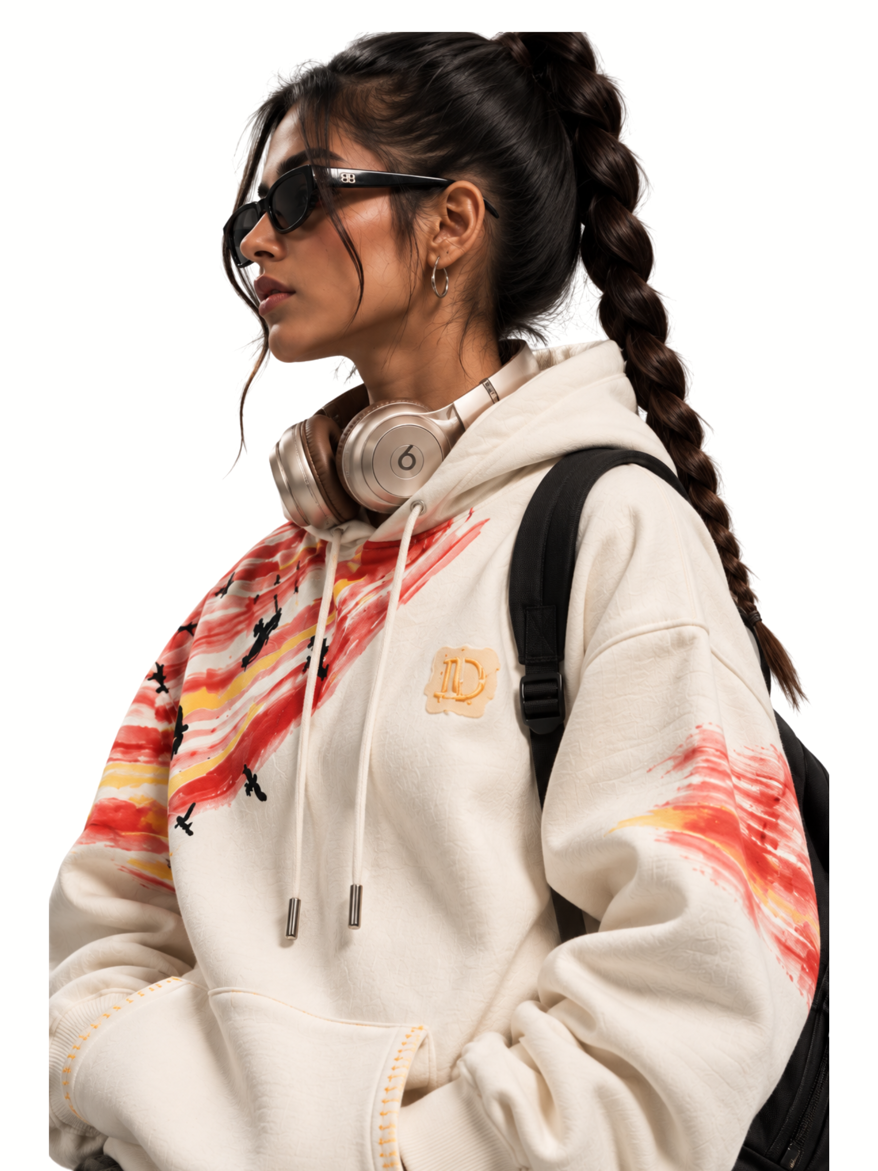 Saahas Handcrafted Hoodie White - Women