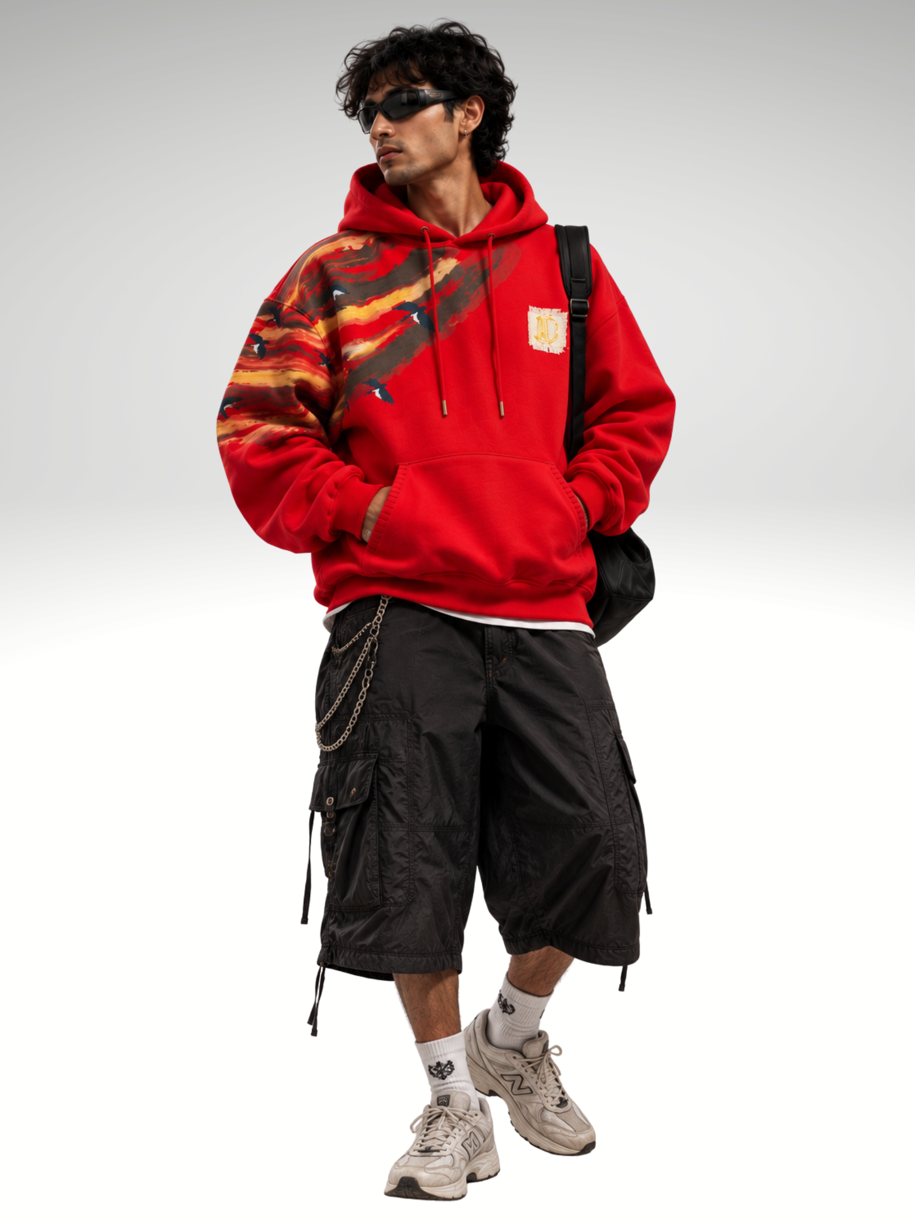 Saahas Handcrafted Hoodie Red - Men