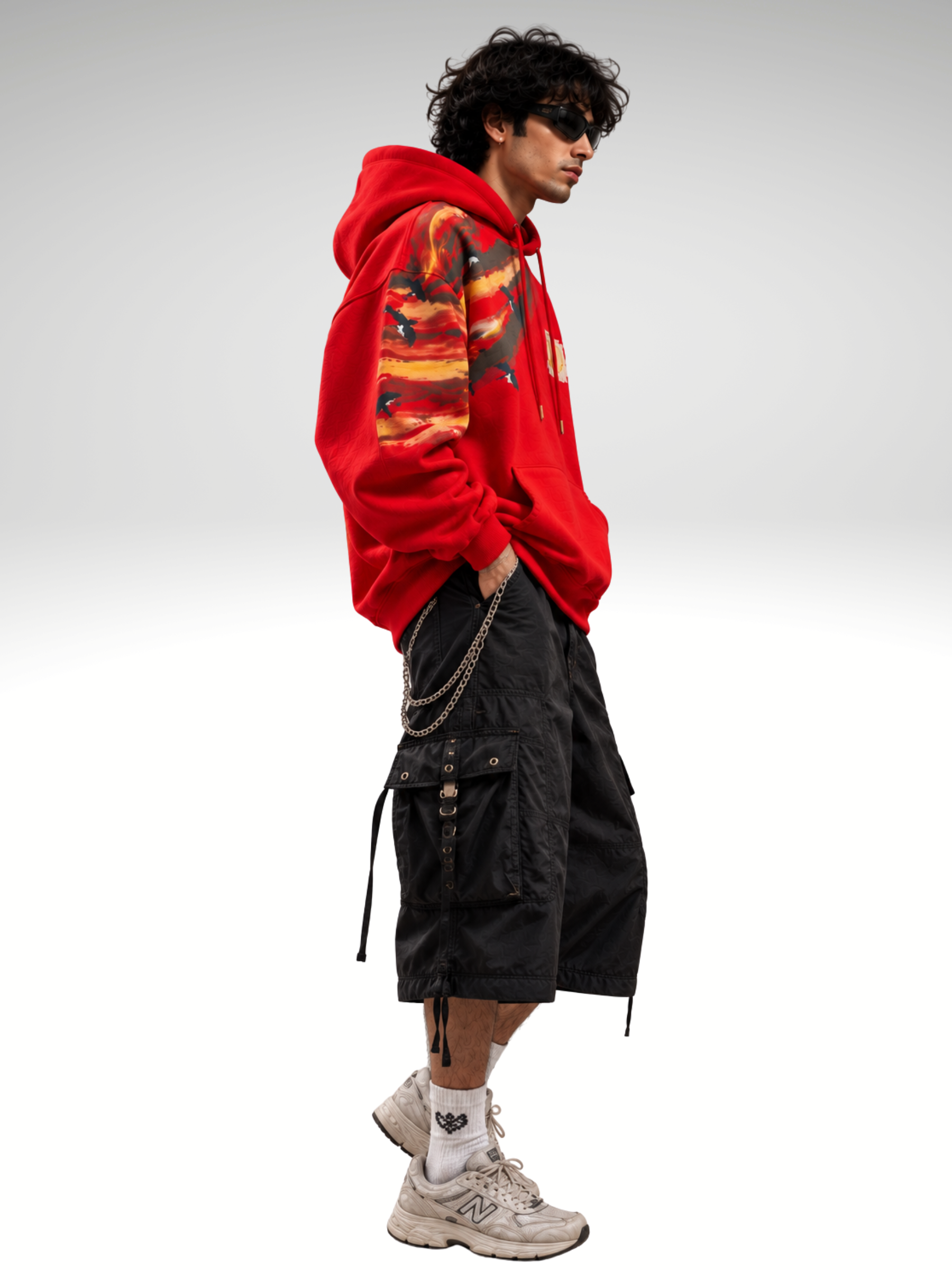 Saahas Handcrafted Hoodie Red - Men