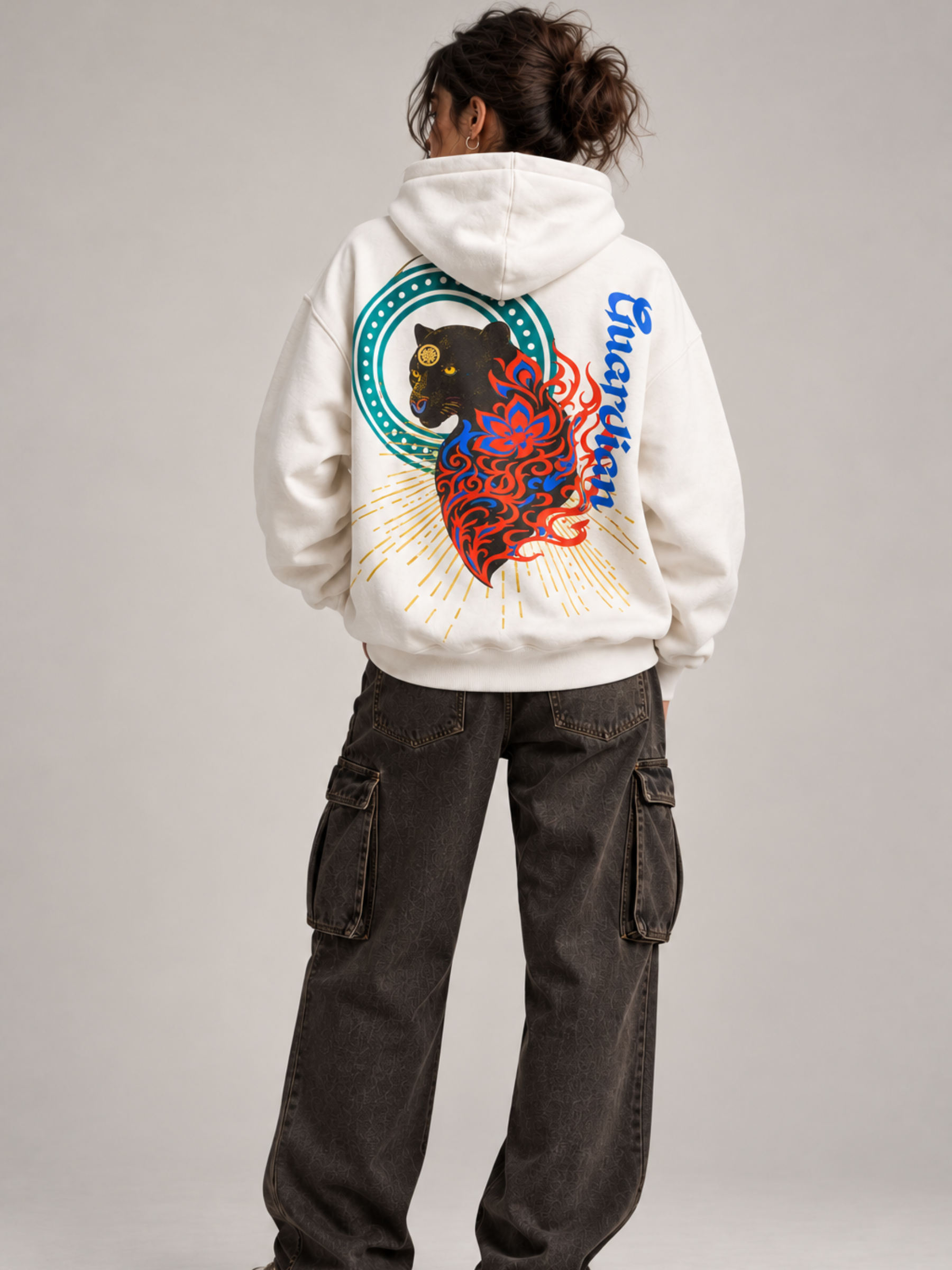Veerya Handcrafted Hoodie White-Women