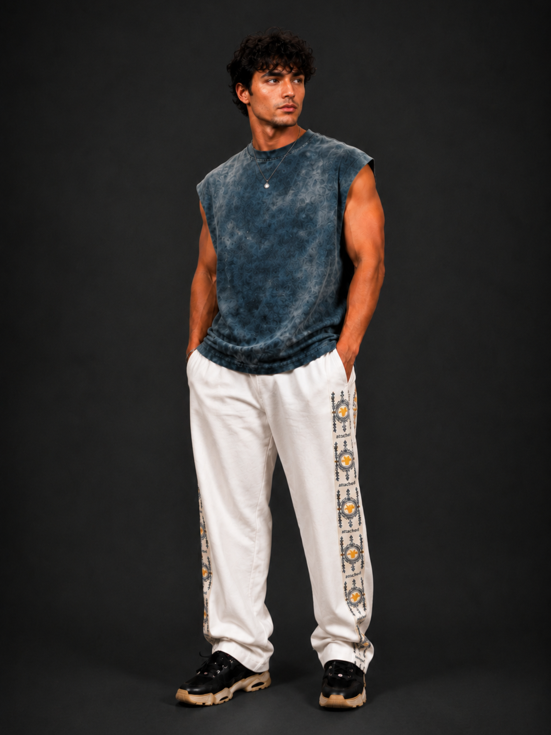 Ocean Blue Sculpt Active Set — Sculpt Vest + Contour Track Pant (Men)