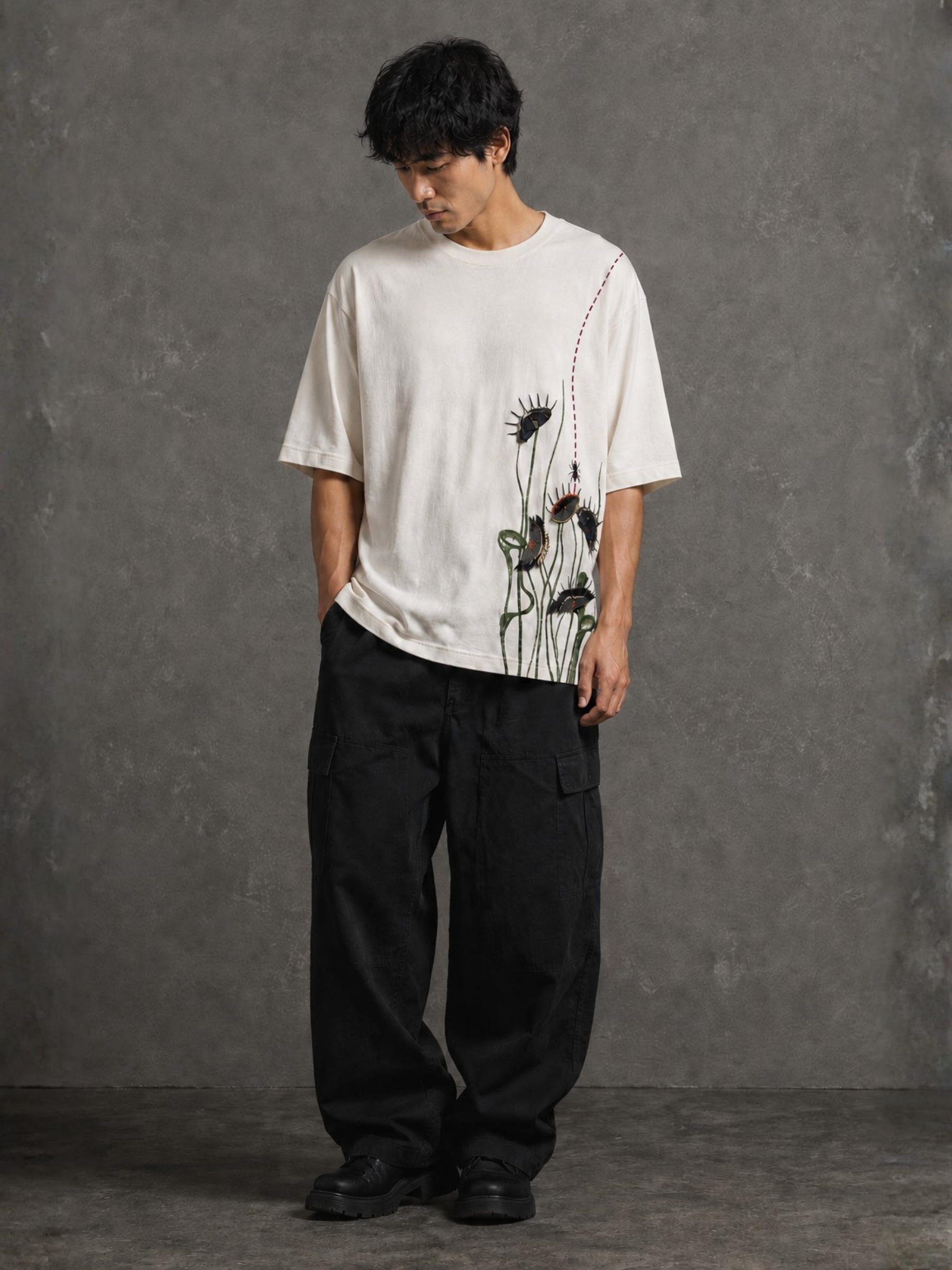 FlyTrap Oversized Tee White - Men
