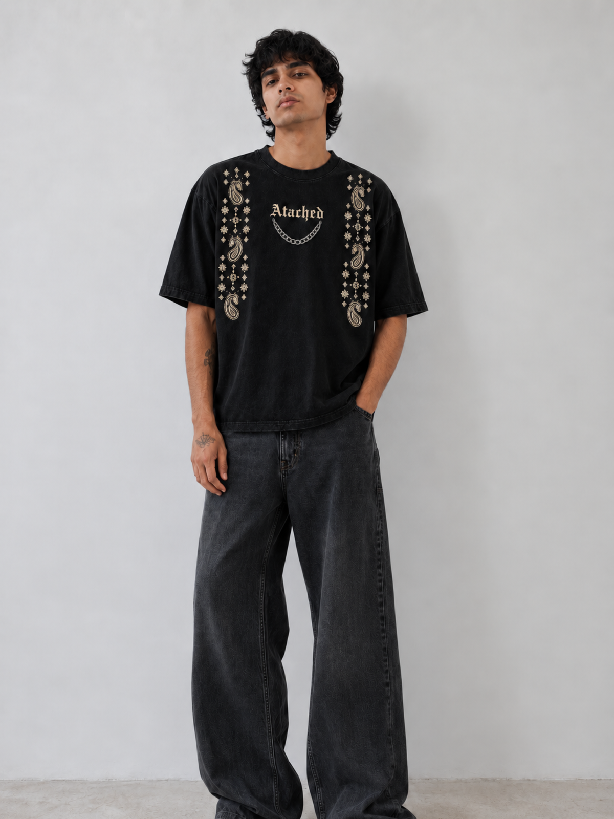 Mehfil Oversized Tee Black - Men