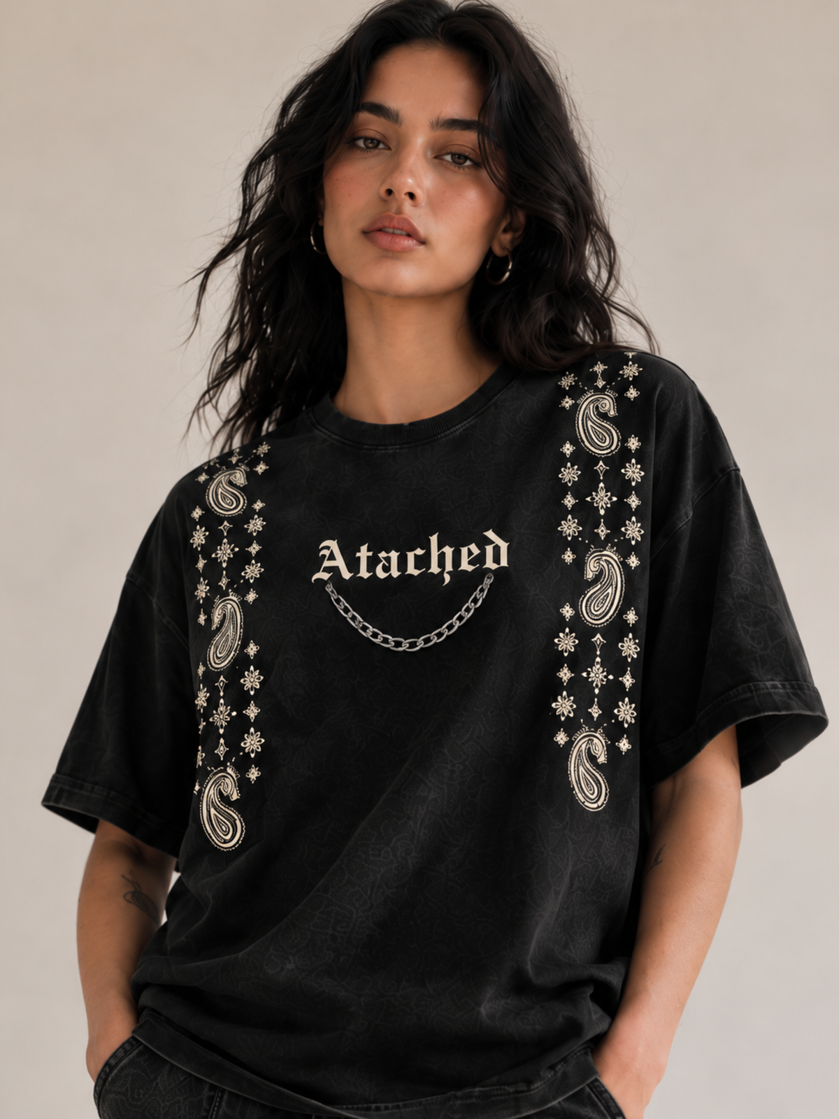 Mehfil Oversized Tee Black - Women