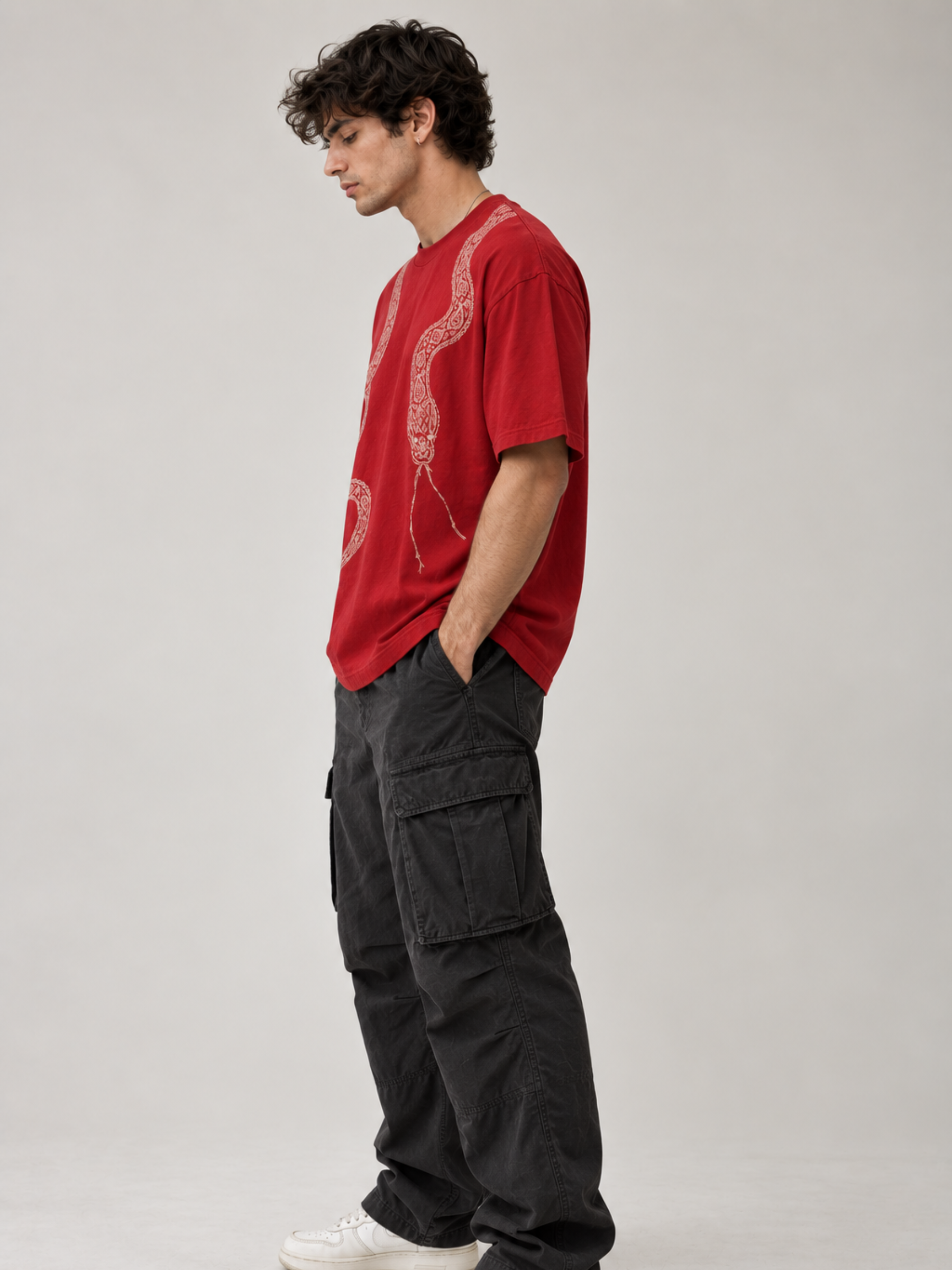 NAGA Oversized Red Tee - Men