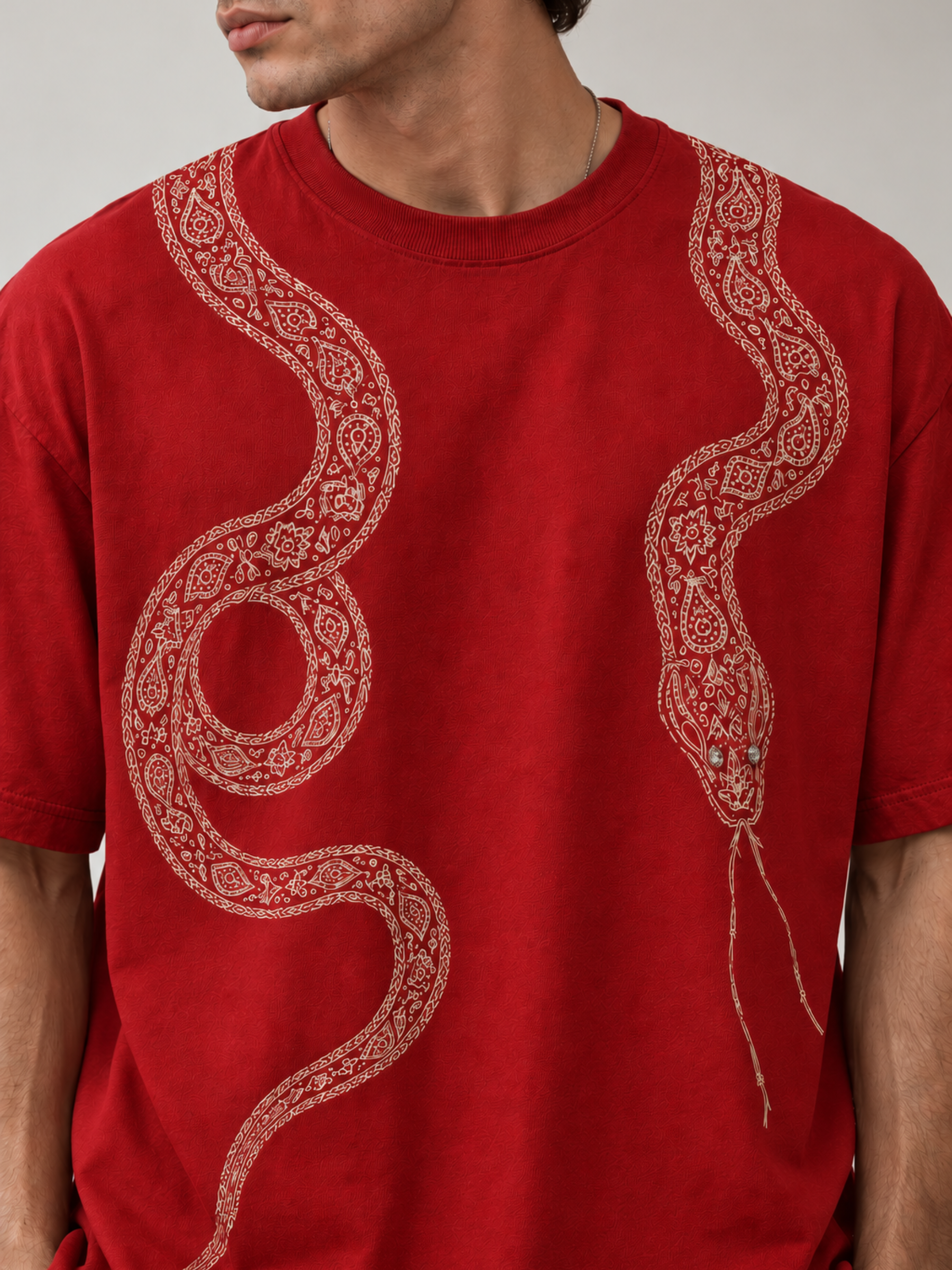 NAGA Oversized Red Tee - Men