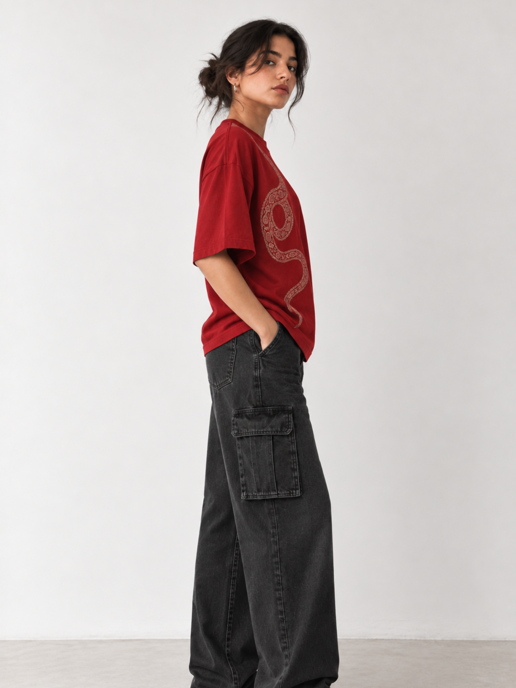 NAGA Oversized Red Tee - Women