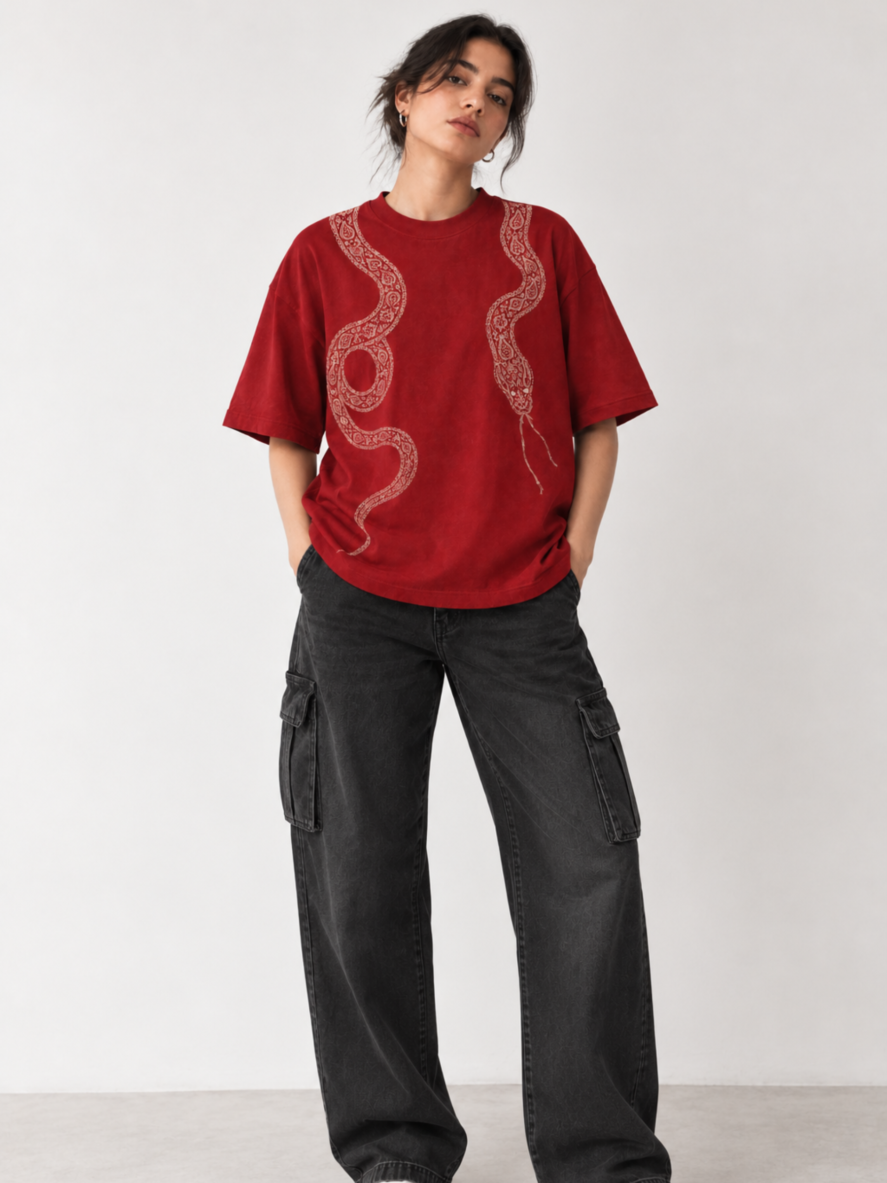 NAGA Oversized Red Tee - Women