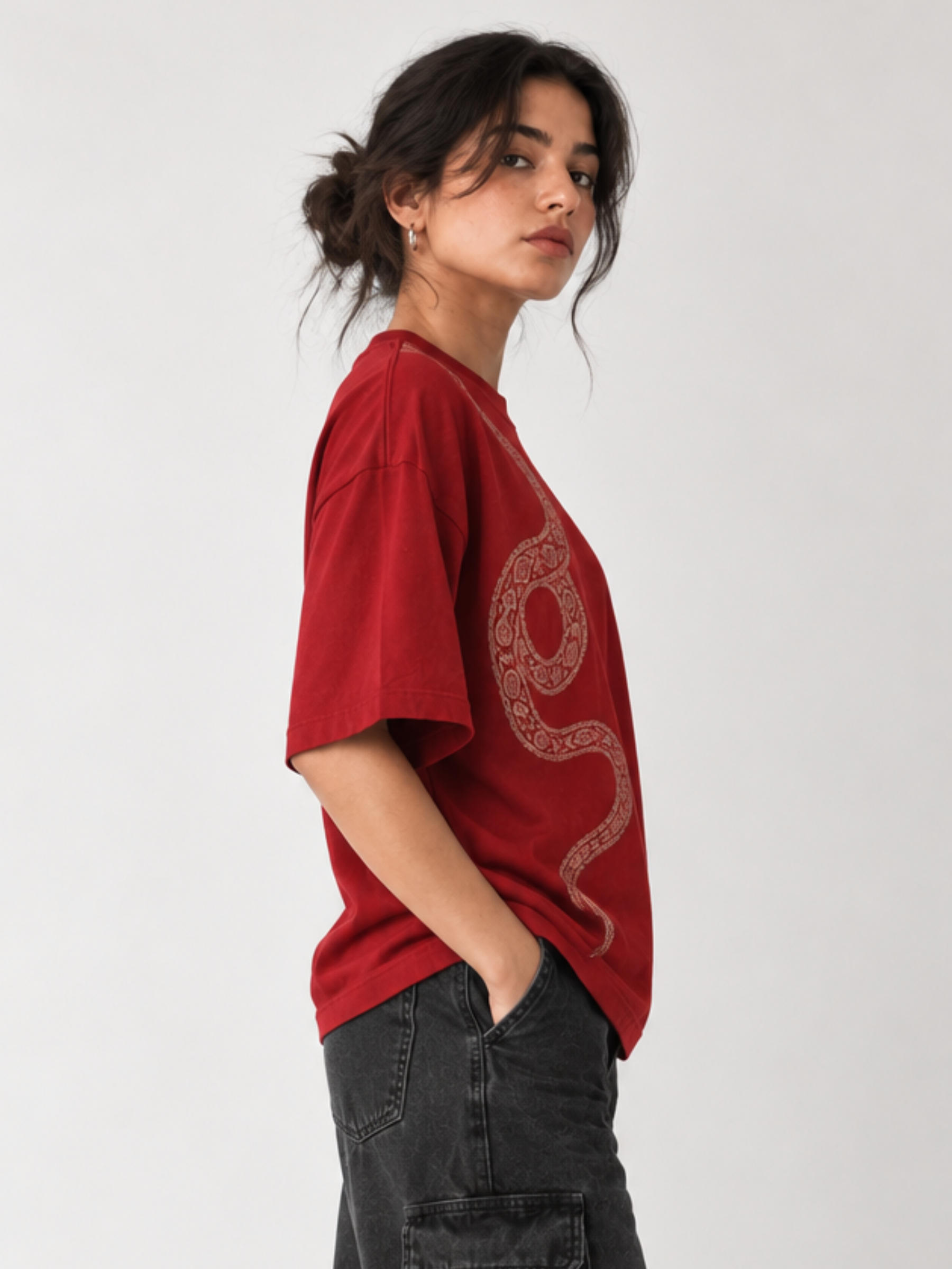 NAGA Oversized Red Tee - Women