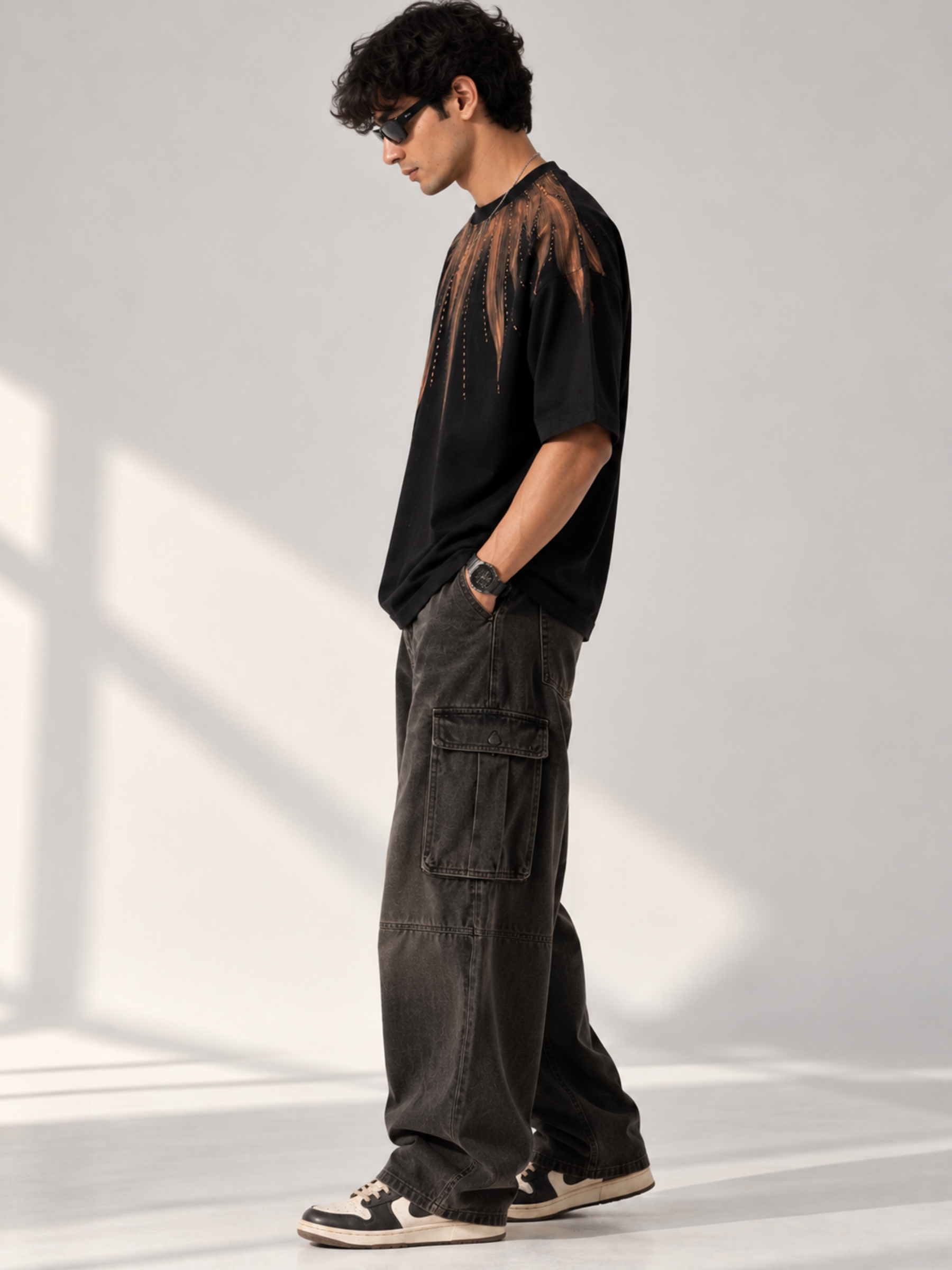 Inferno Bloom Oversized Tee - Men