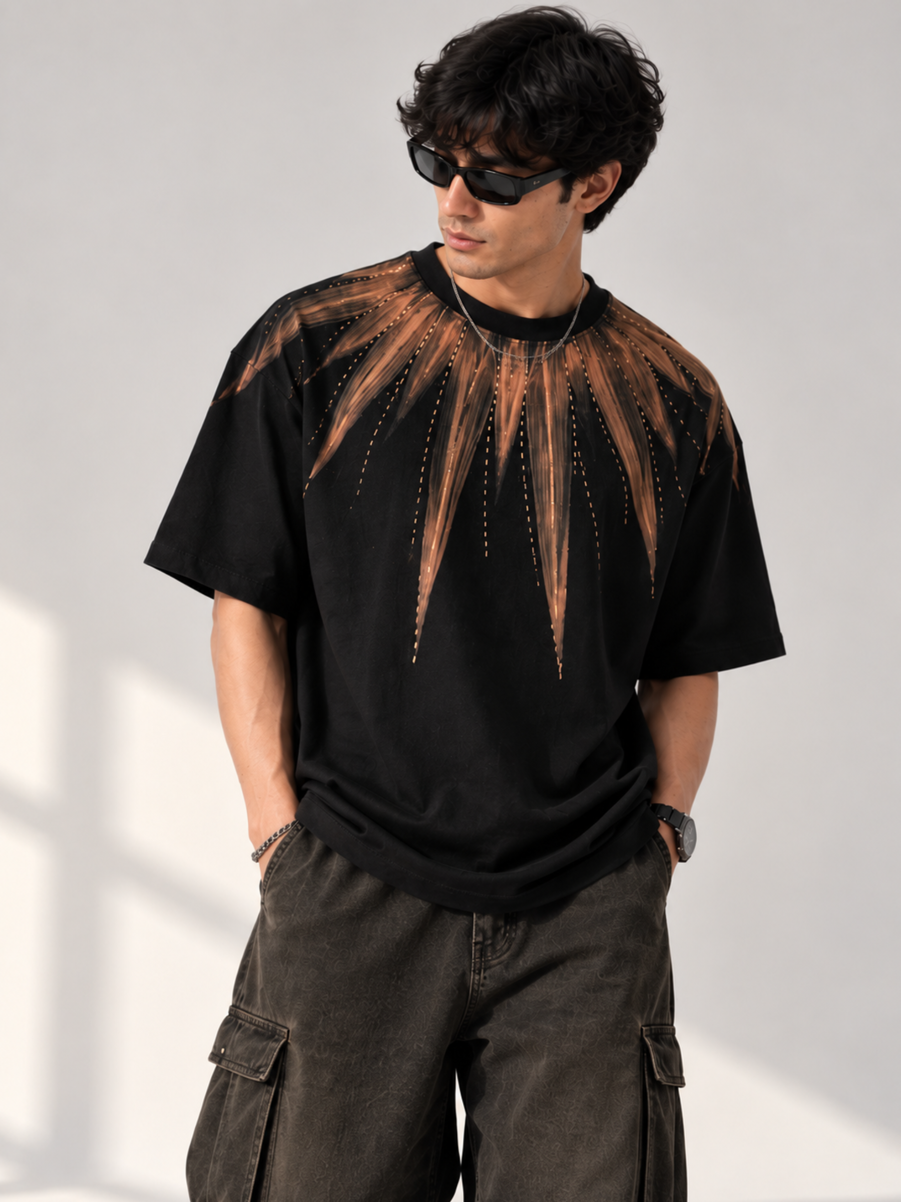 Inferno Bloom Oversized Tee - Men