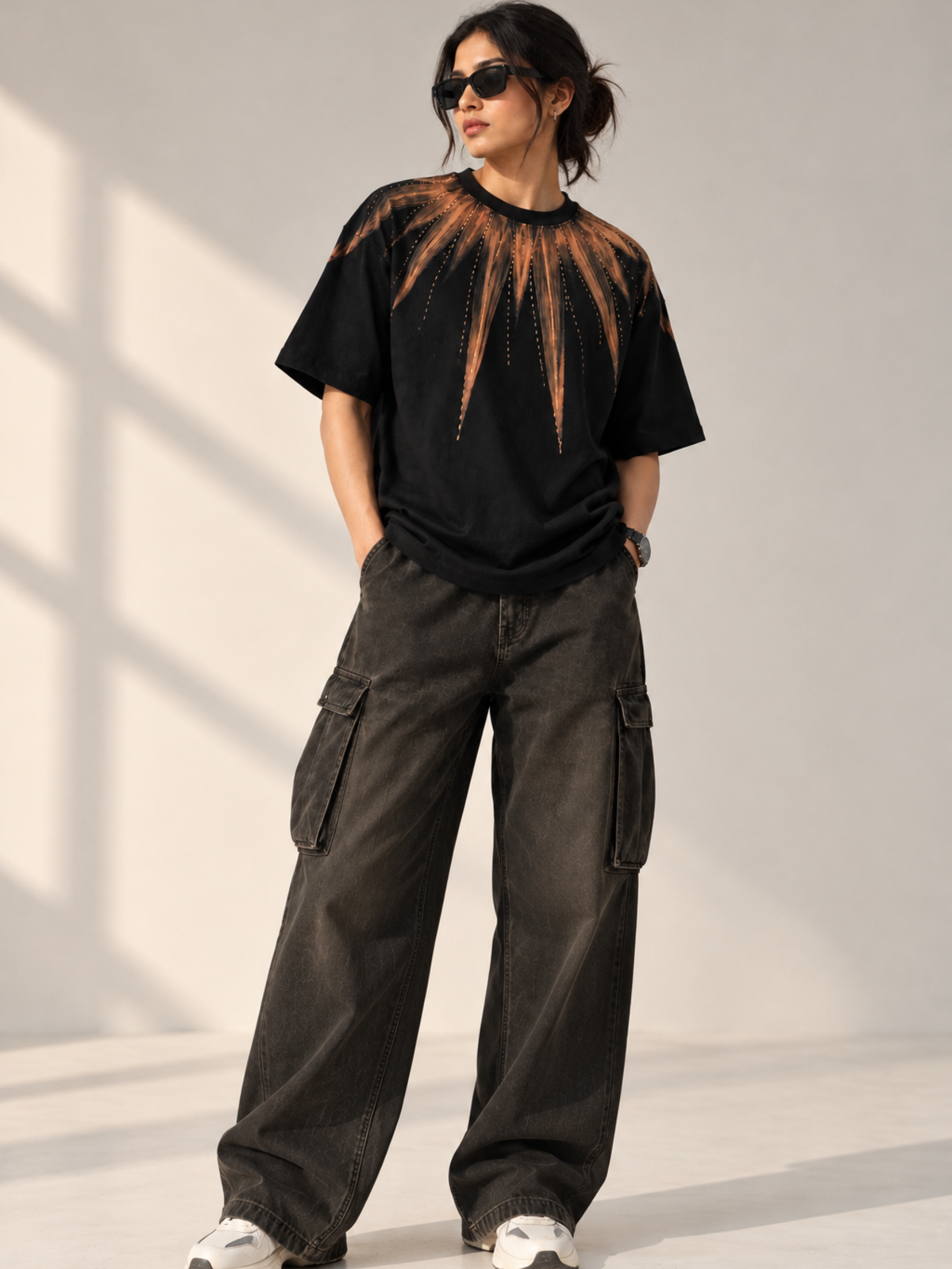 Inferno Bloom Oversized Tee - Women