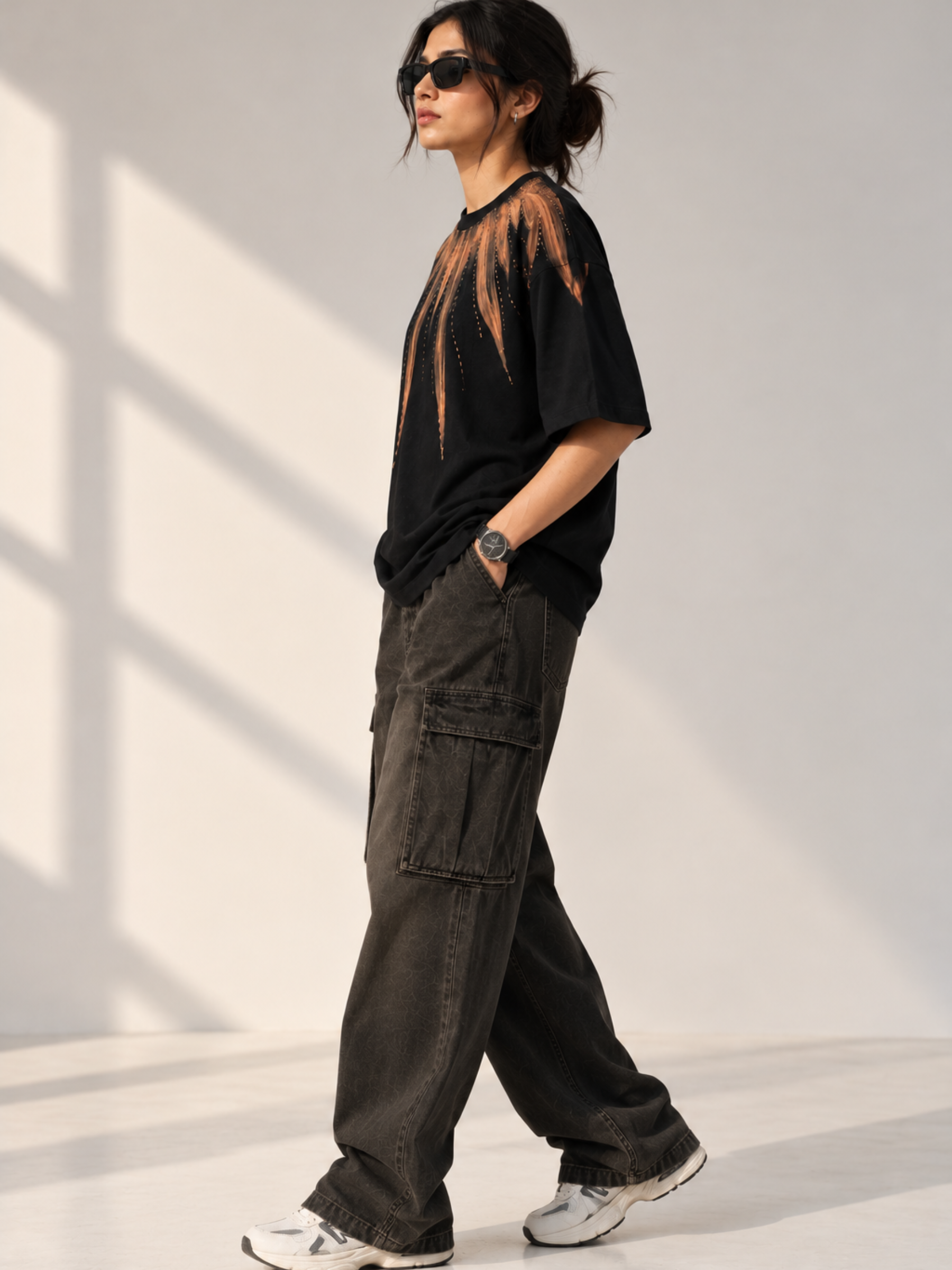 Inferno Bloom Oversized Tee - Women