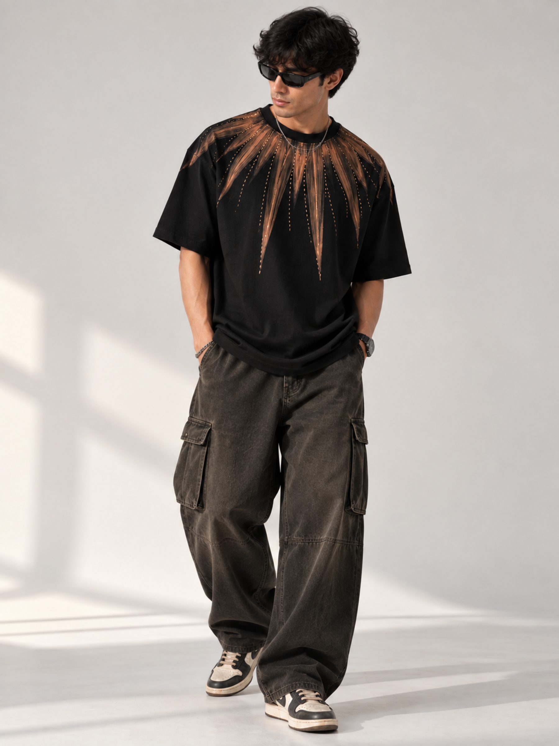 Inferno Bloom Oversized Tee - Men