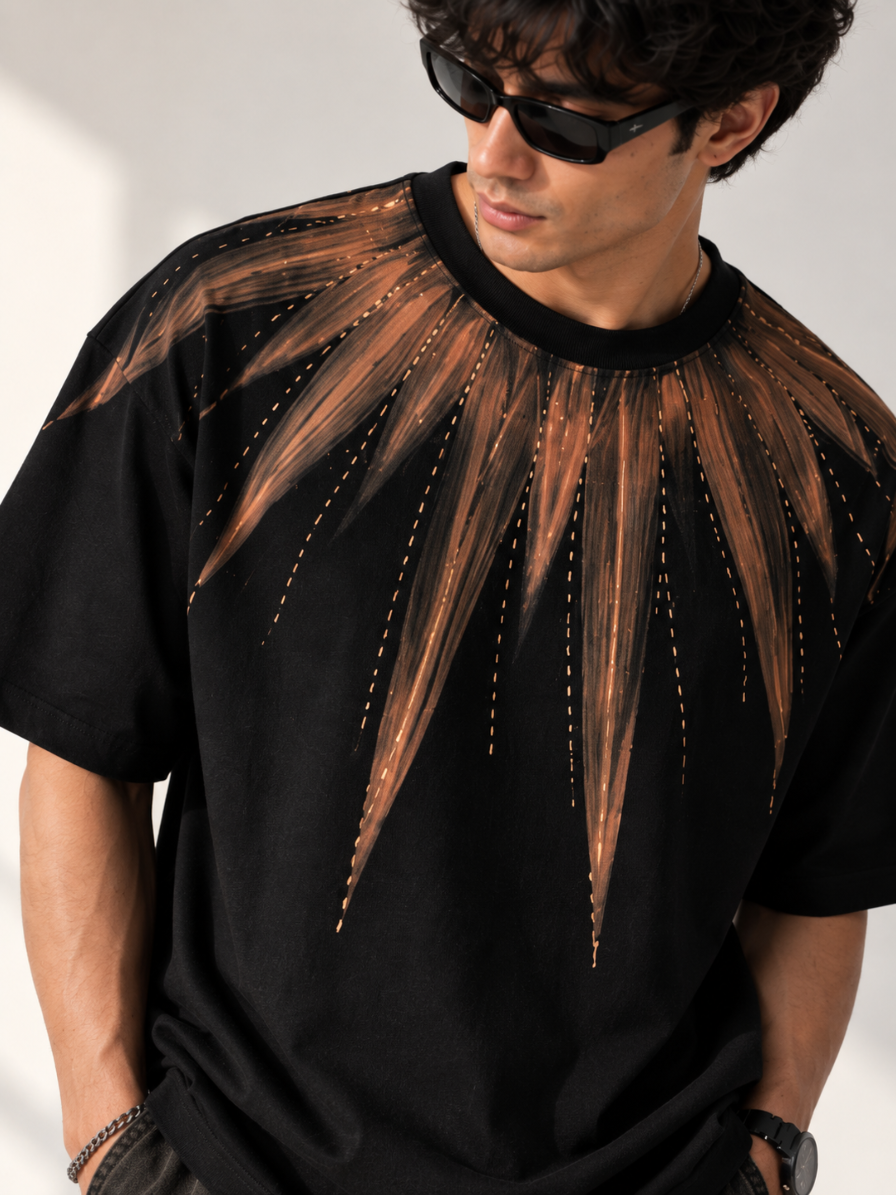 Inferno Bloom Oversized Tee - Men