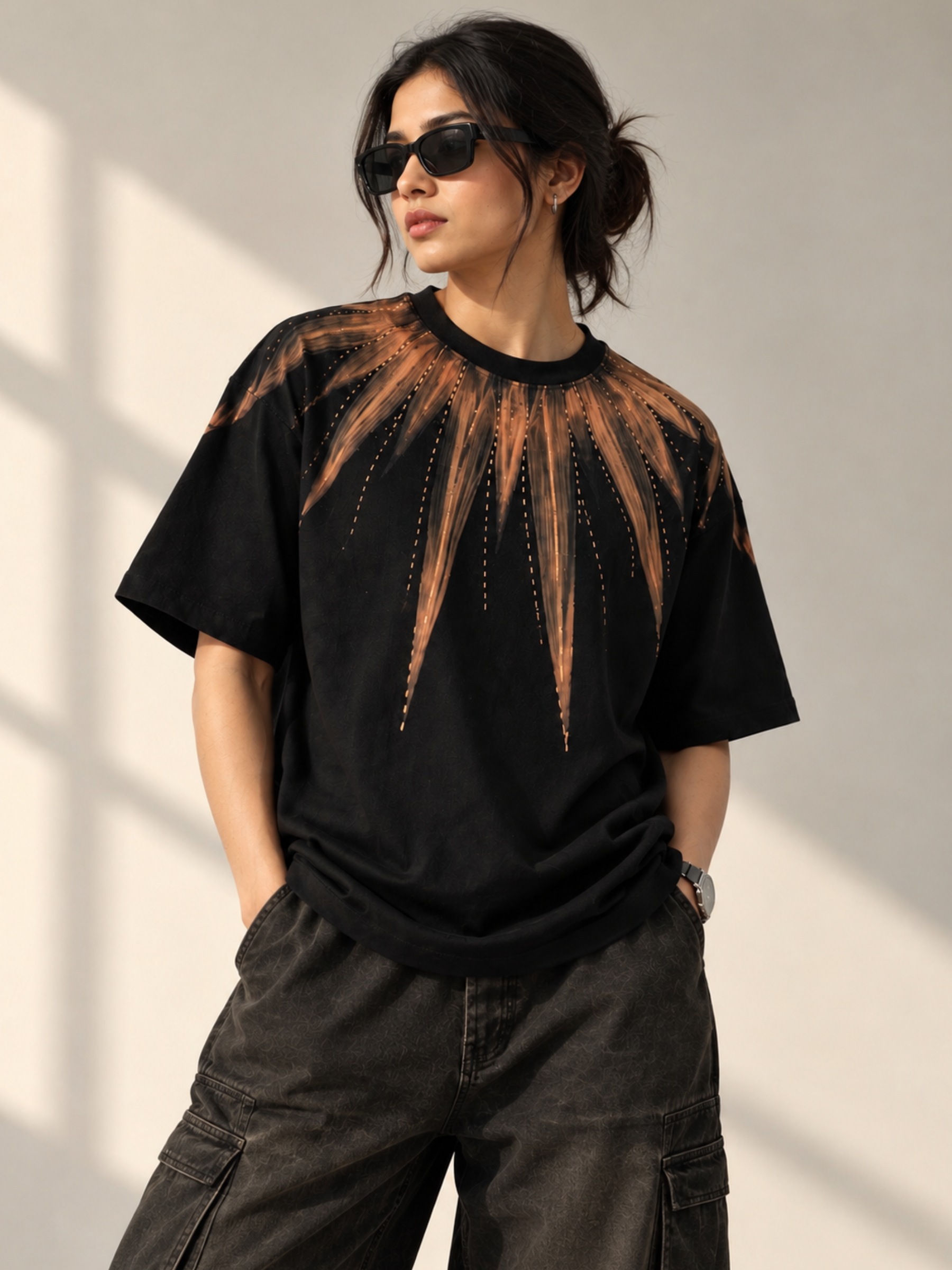 Inferno Bloom Oversized Tee - Women