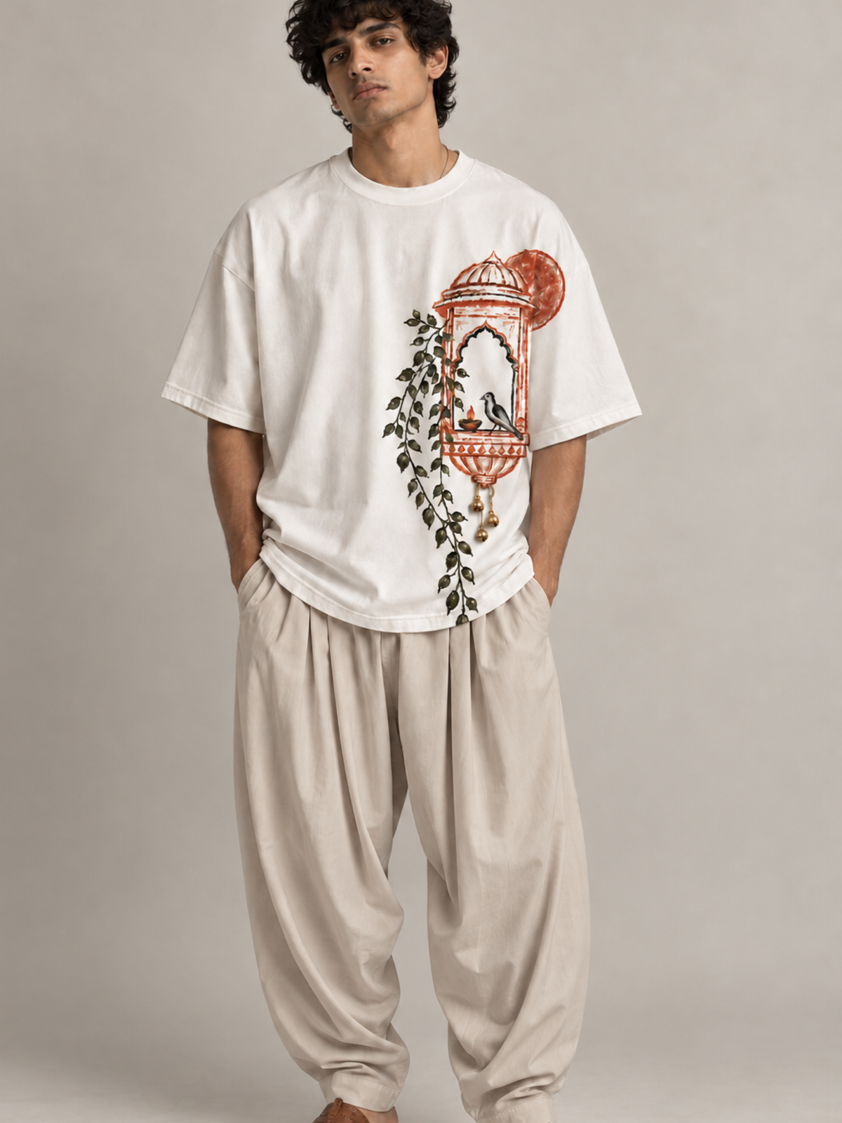 Angan Oversized Tee+CropTop-Couple Combo