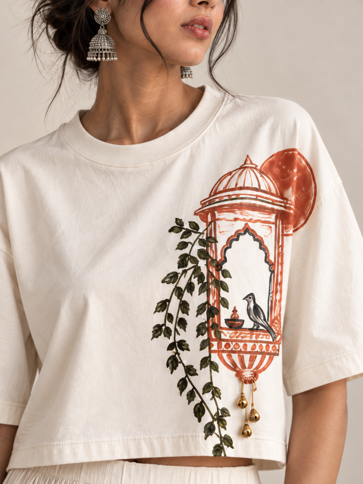 Angan Oversized Tee+CropTop-Couple Combo