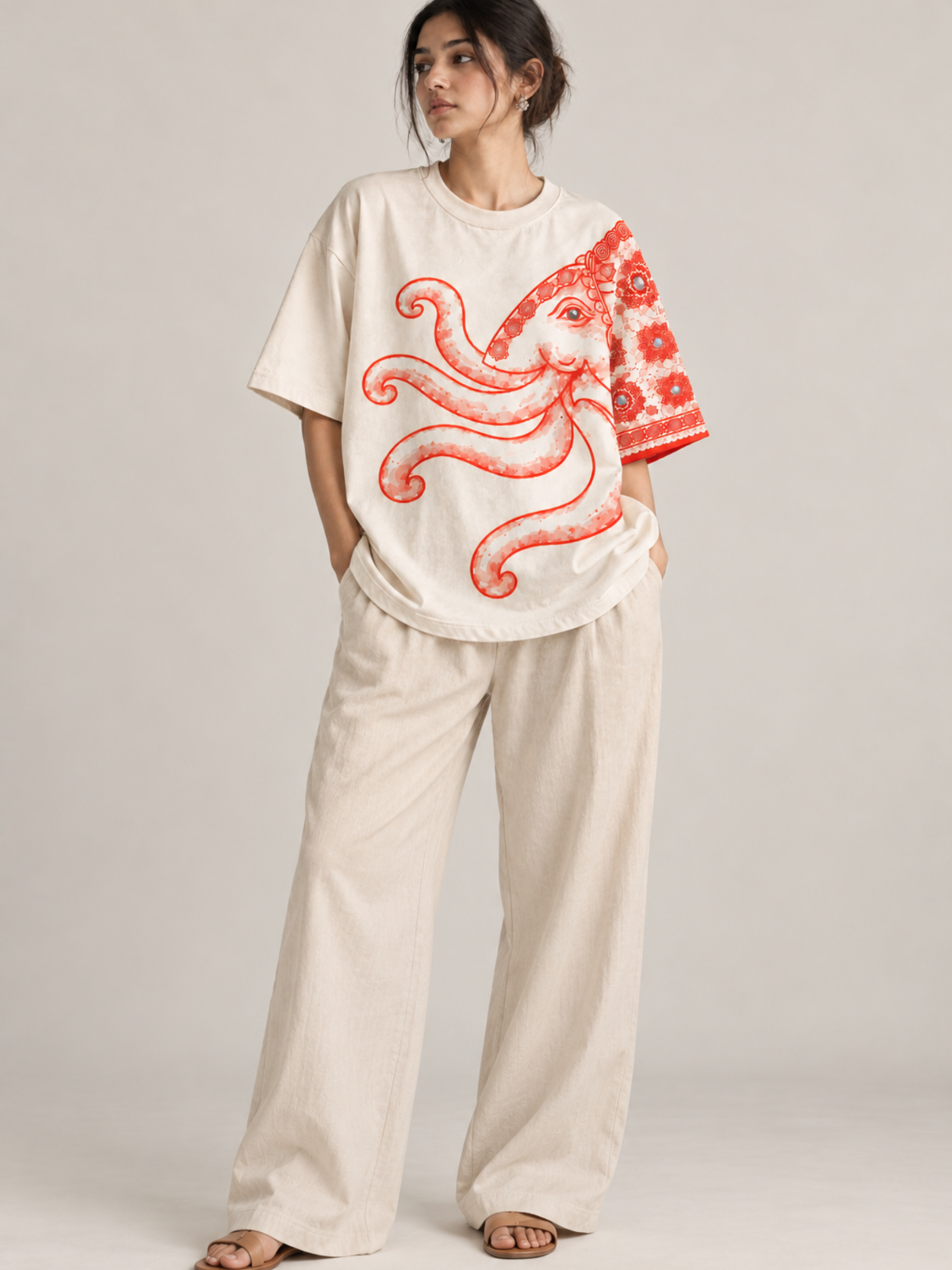 Shubh Labh Oversized Tee - Women