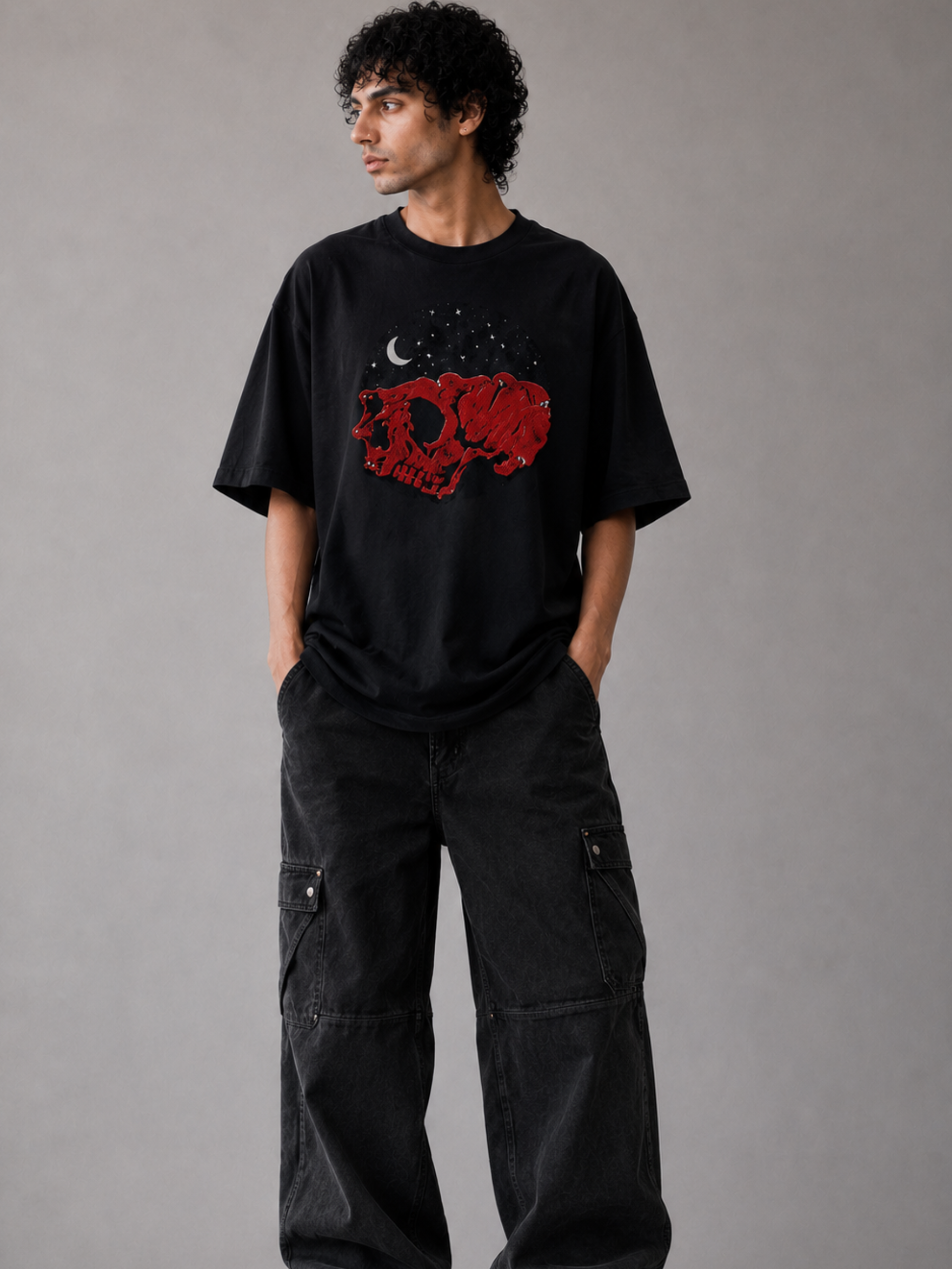 Roopkund Skull Oversized Tee - Men