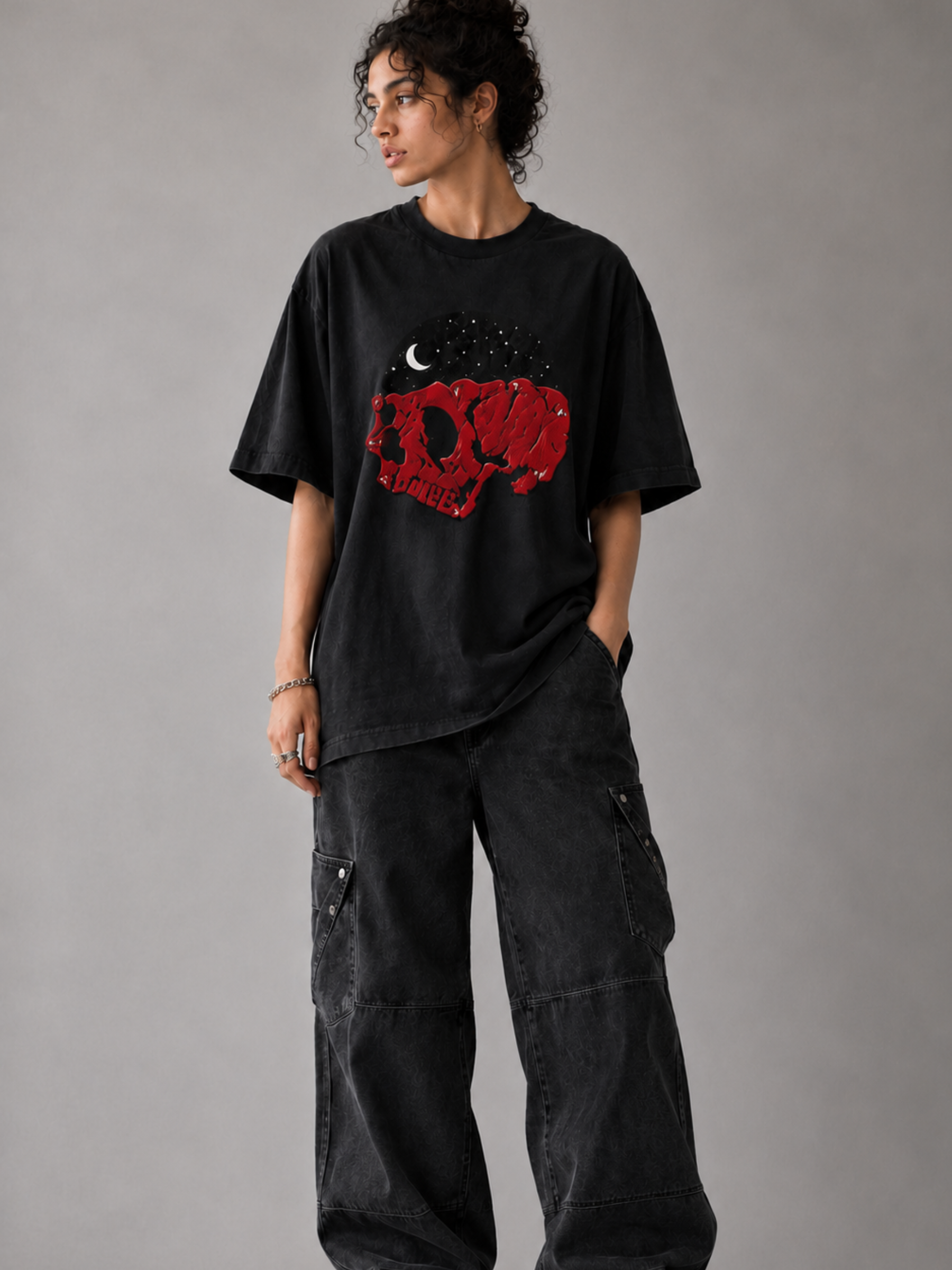 Roopkund Skull Oversized Tee - Women
