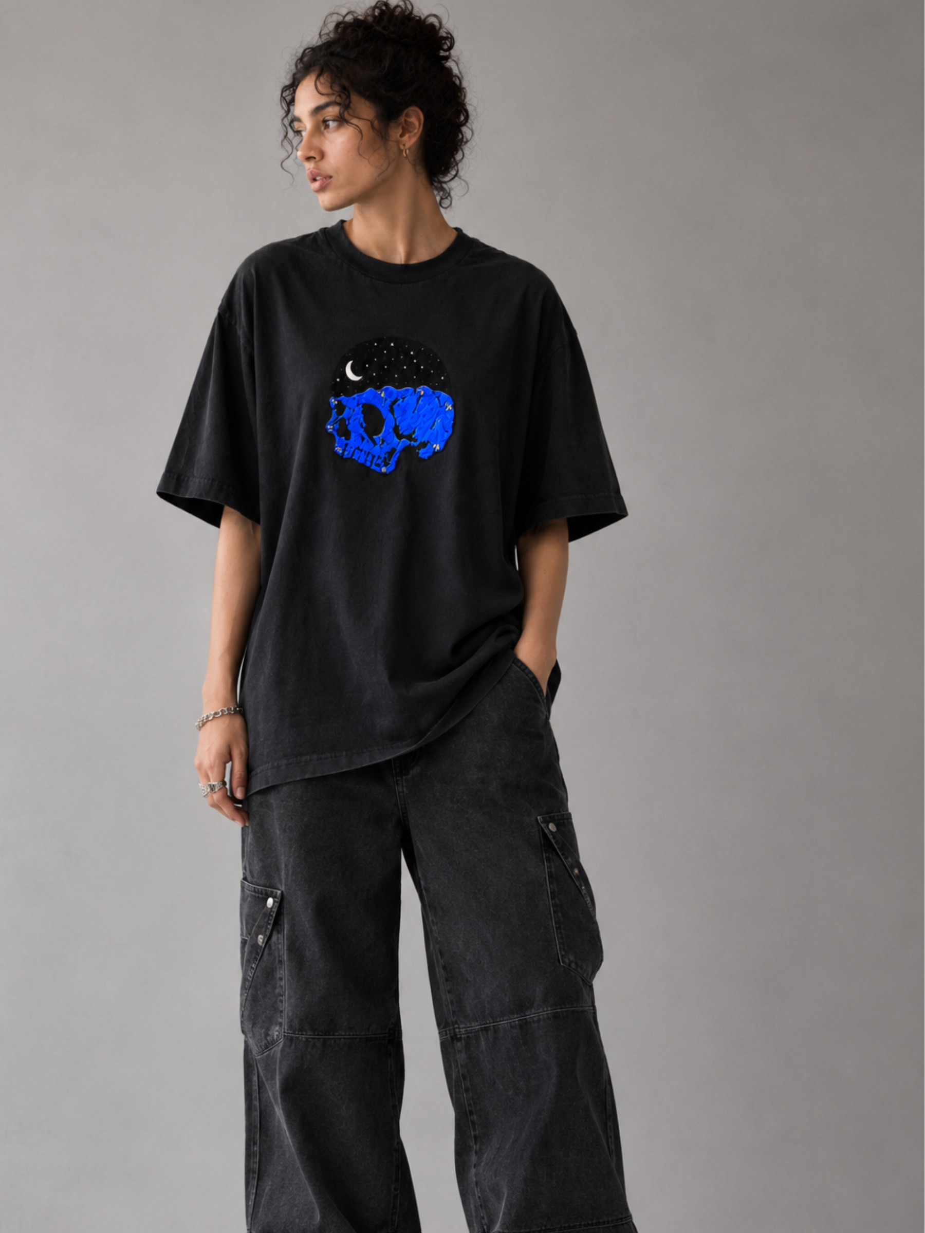 Roopkund Skull Oversized Tee - Women