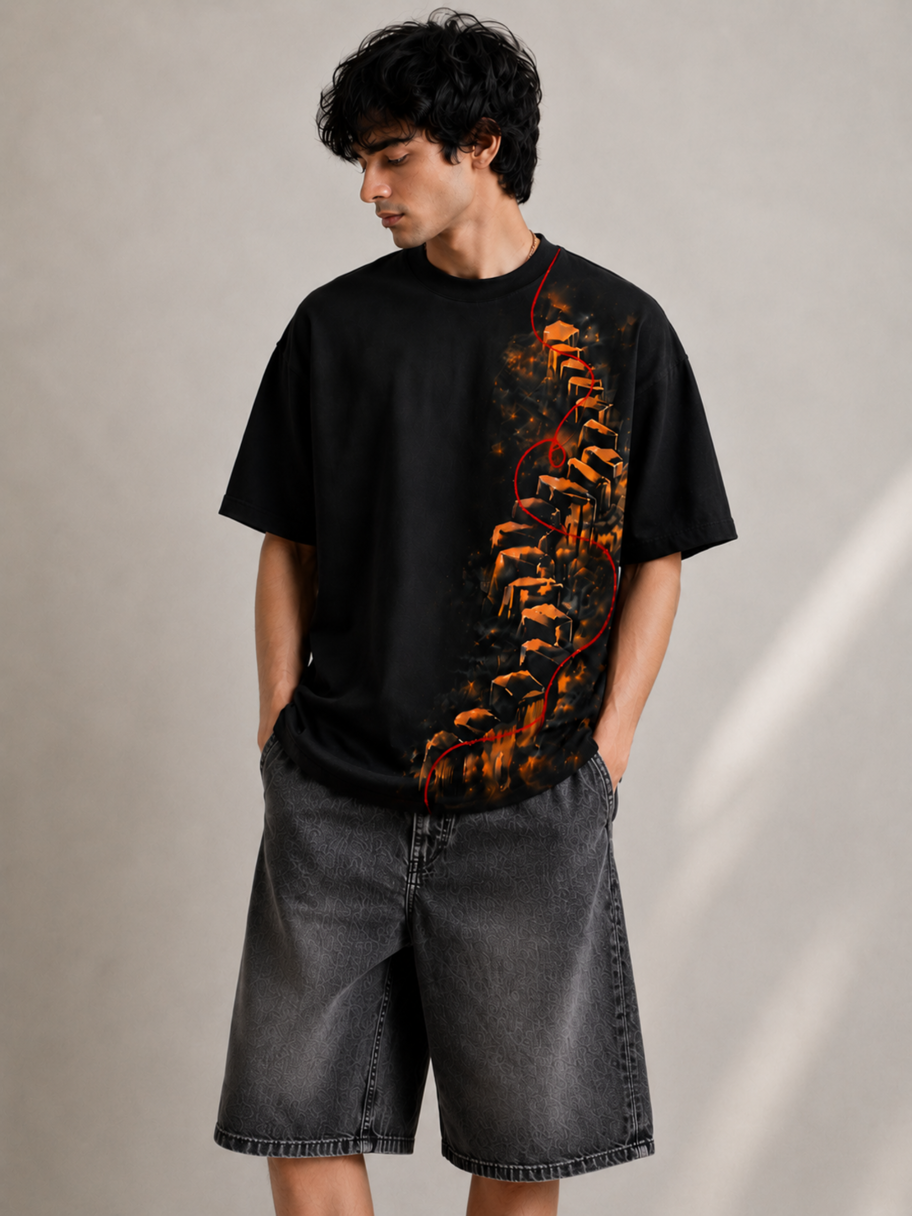 Saap Seedhi Oversized Tee - Black Men