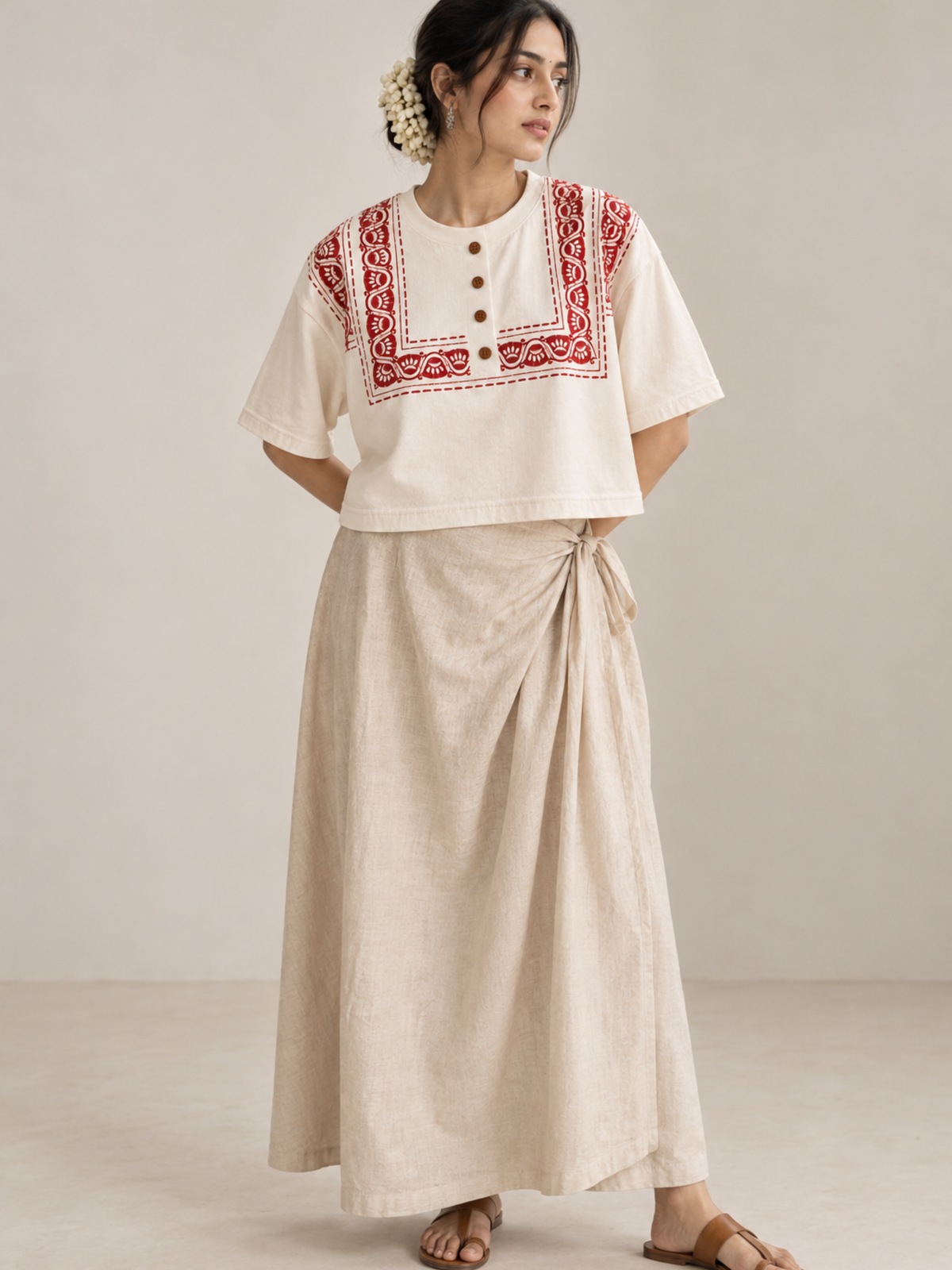 Karigari Oversized Tee+CropTop-Couple Combo