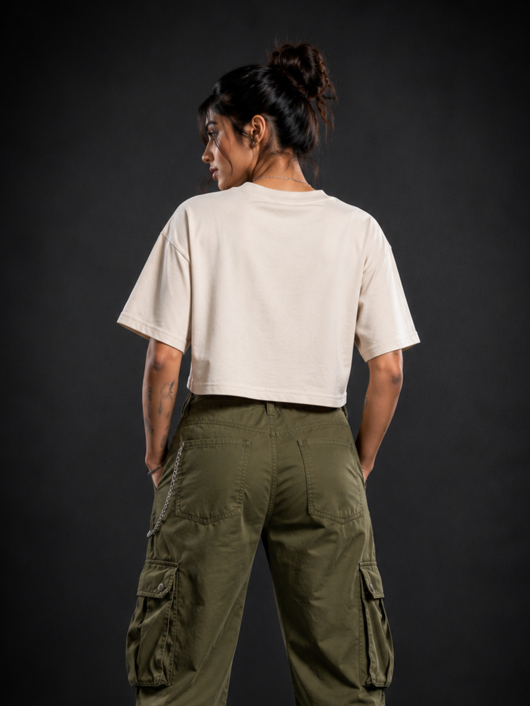 GNR Vintage Rock Oversized Crop Top - Women