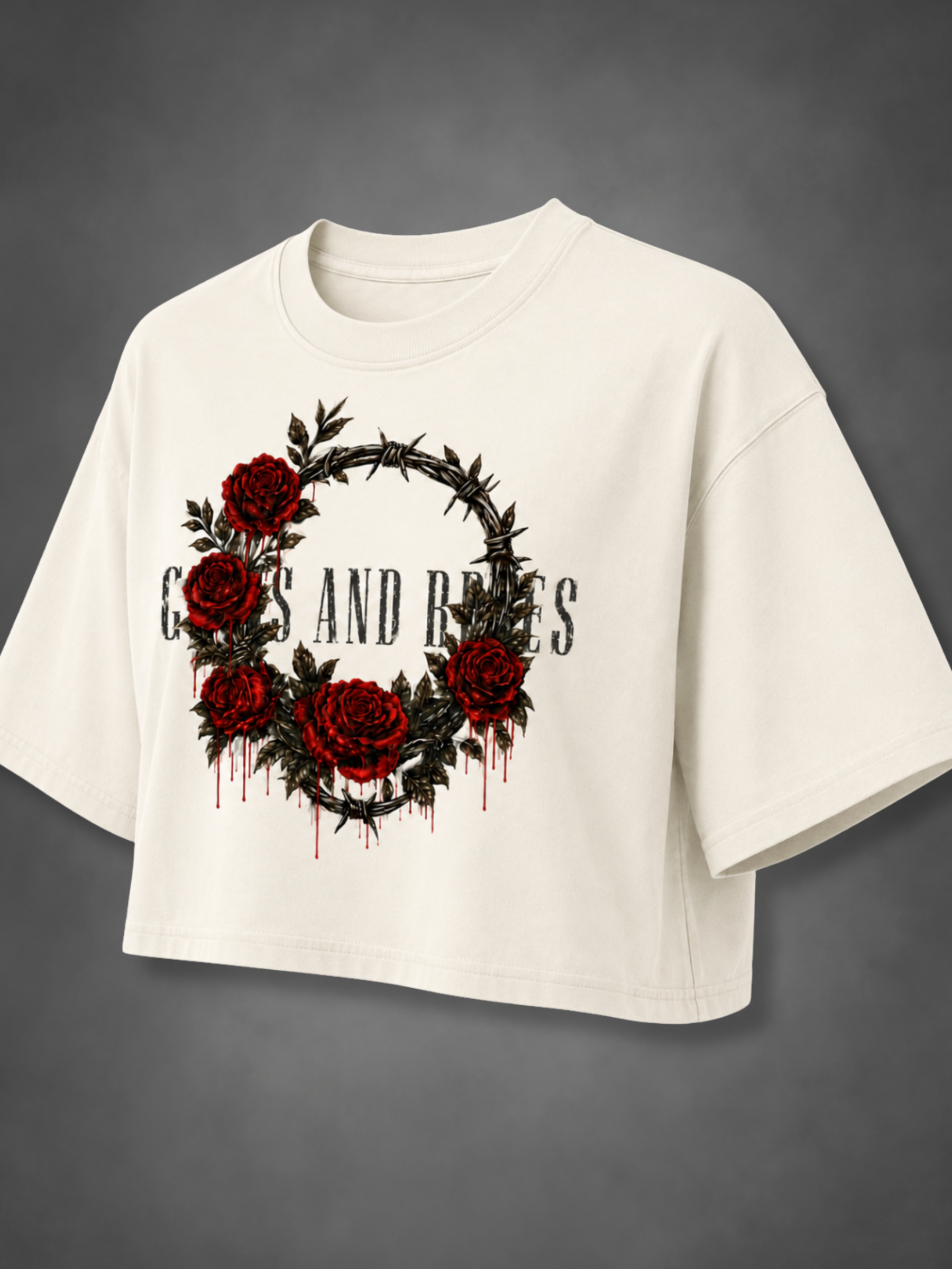 GNR Vintage Rock Oversized Crop Top - Women