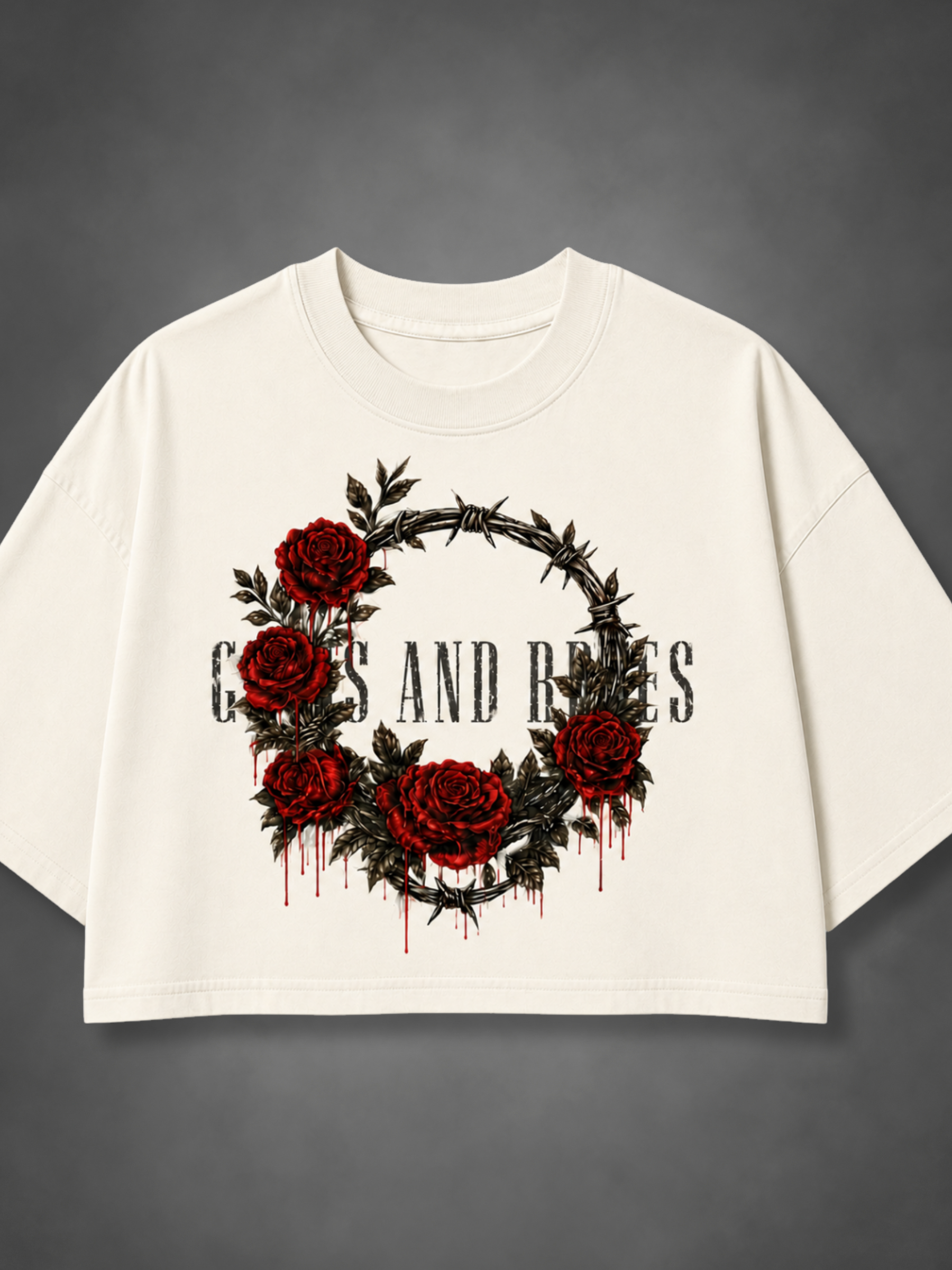 GNR Vintage Rock Oversized Crop Top - Women