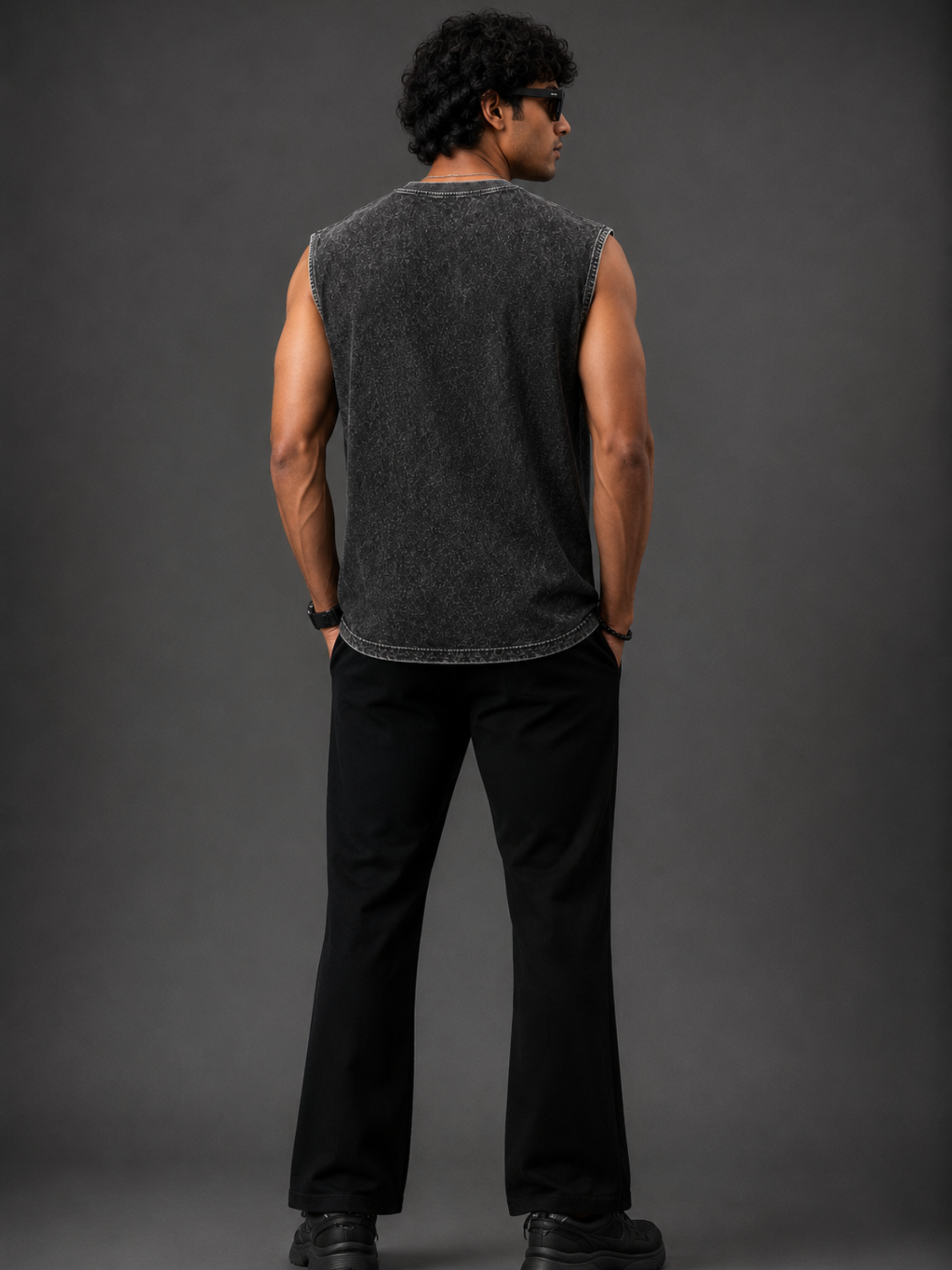 PulseMax Black Athletic Vest - Men
