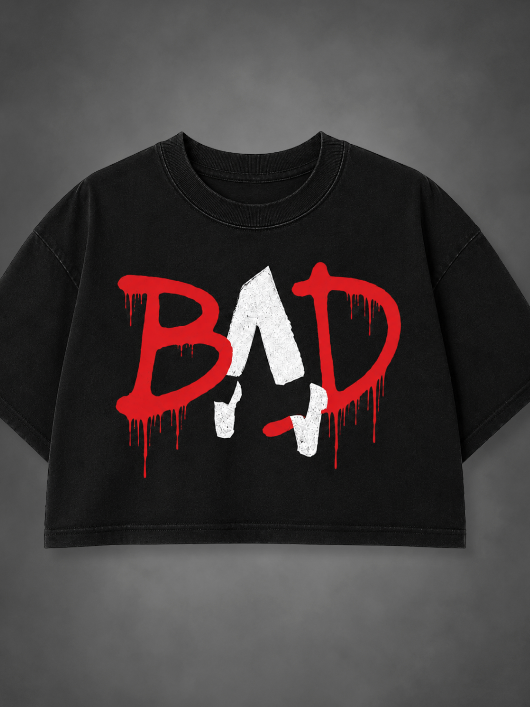 MJ BAD Typo Crop Top - Women Black
