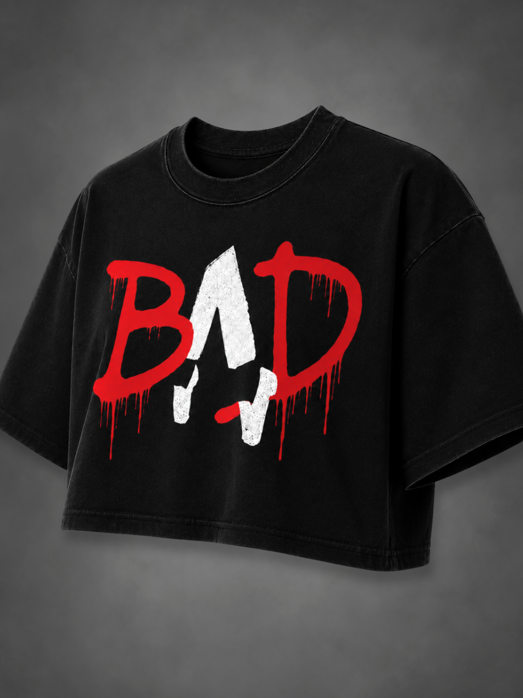MJ BAD Typo Crop Top - Women Black
