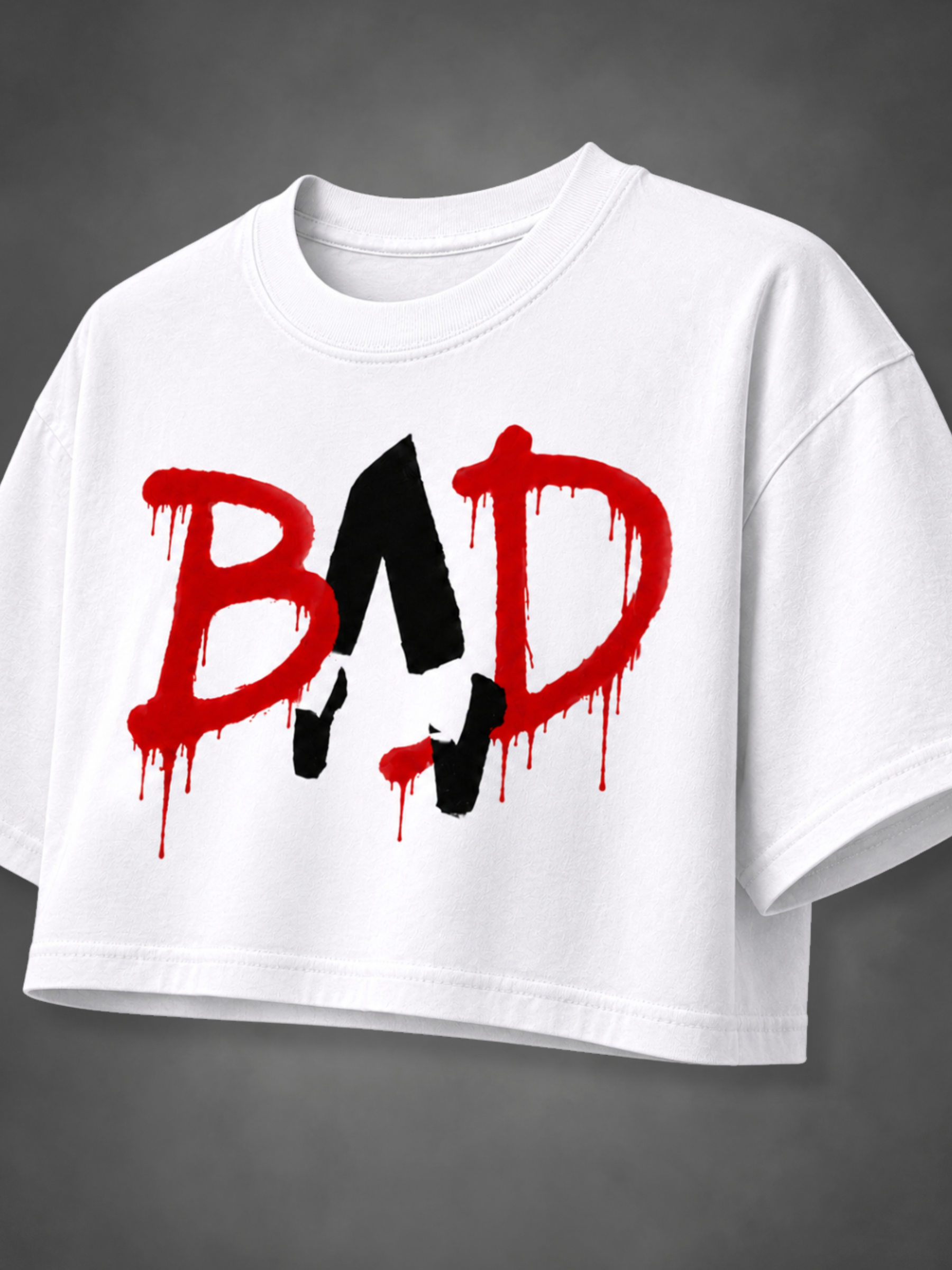 MJ BAD Typo Crop Top - Women White